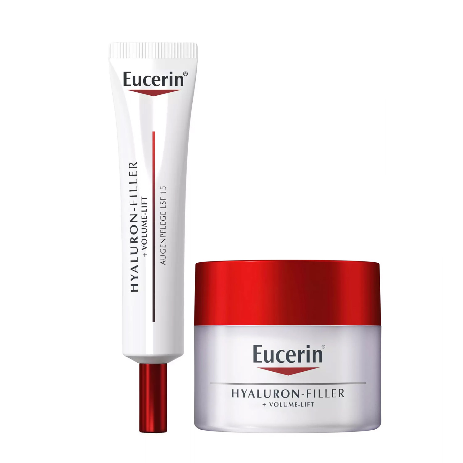 Eucerin Набор для нормальной кожи: крем для кожи вокруг глаз 15 мл + дневной крем 50 мл (Eucerin, Hyaluron-Filler + Volume-Lift) eucerin крем для ухода за кожей вокруг глаз spf 15 15 мл eucerin hyaluron filler volume lift