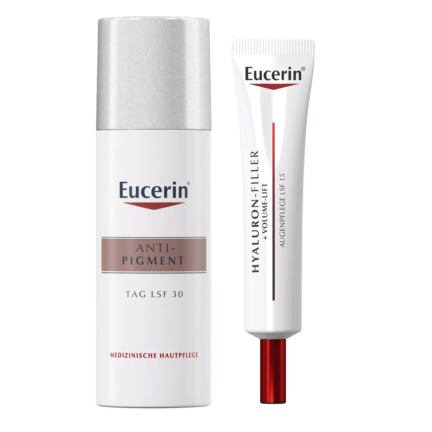 крем для глаз eucerin крем для ухода за кожей вокруг глаз hyaluron filler volume lift spf 15 Eucerin Набор осветляющий: крем для кожи вокруг глаз 15 мл + дневной крем SPF 30+, 50 мл (Eucerin, Anti-Pigment)