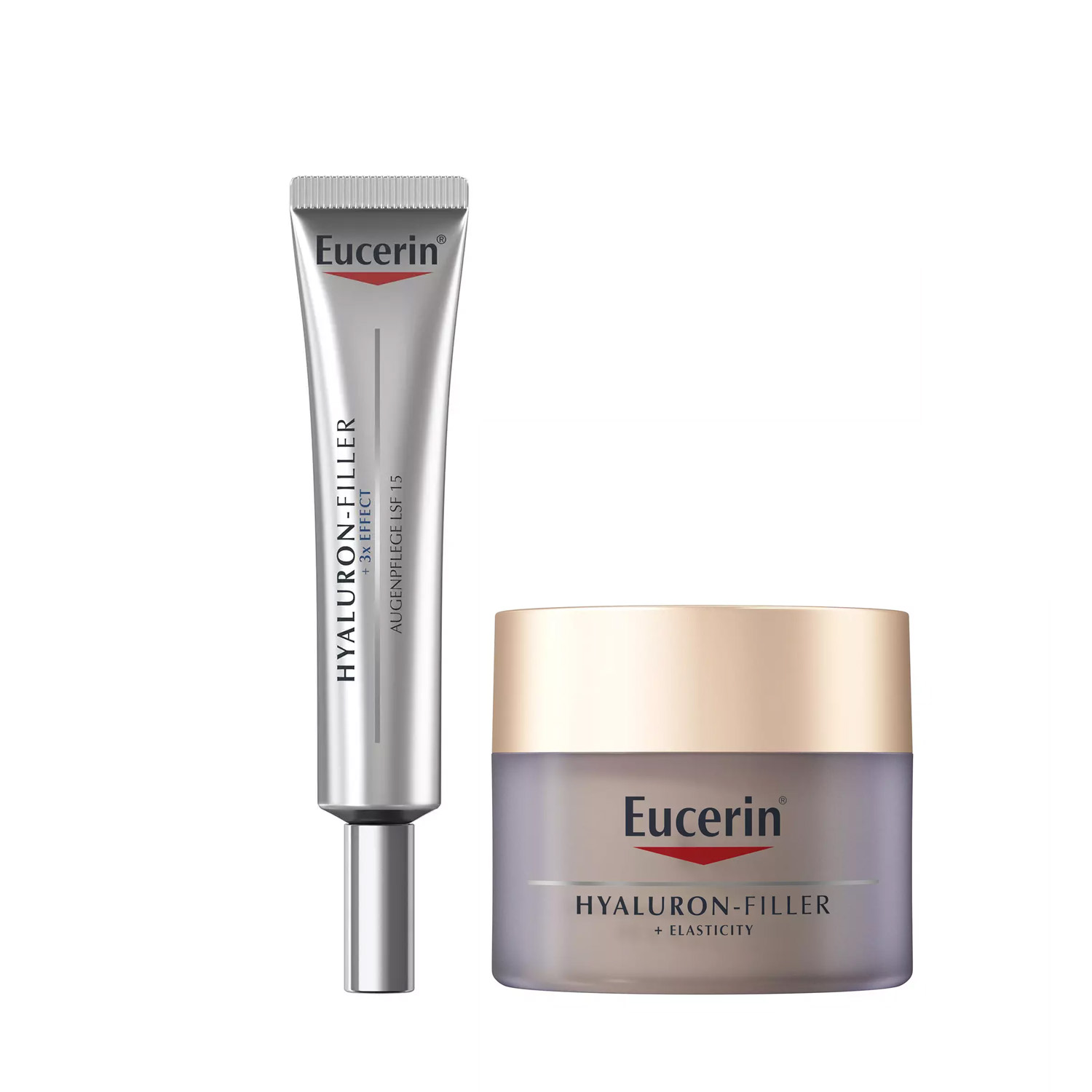 контур вокруг глаз hyaluron filler contorno de ojos eucerin 15 мл Eucerin Набор для эластичности кожи: крем для кожи вокруг глаз 15 мл + ночной крем 50 мл (Eucerin, Hyaluron-Filler + Elasticity)