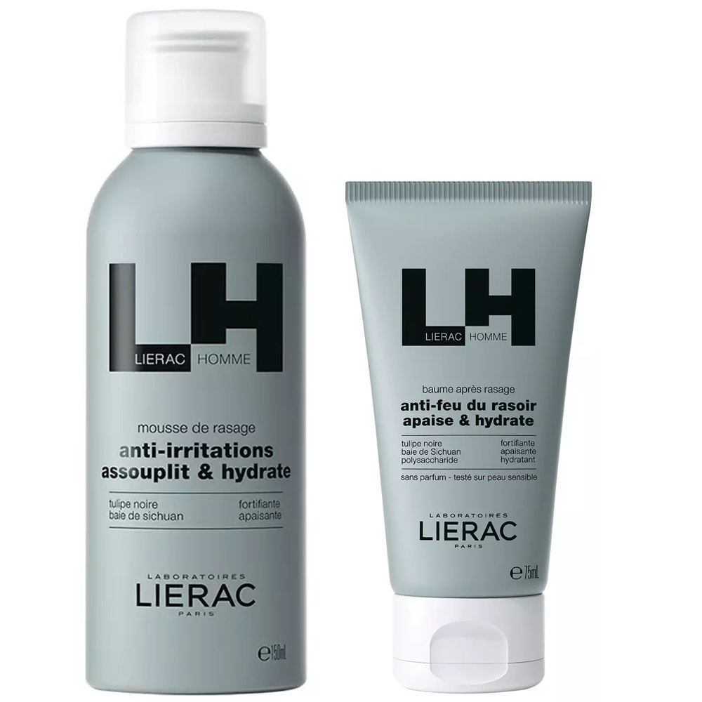 Лиерак Набор для бритья: пена 150 мл + бальзам 75 мл (Lierac, Lierac Homme) фото 0
