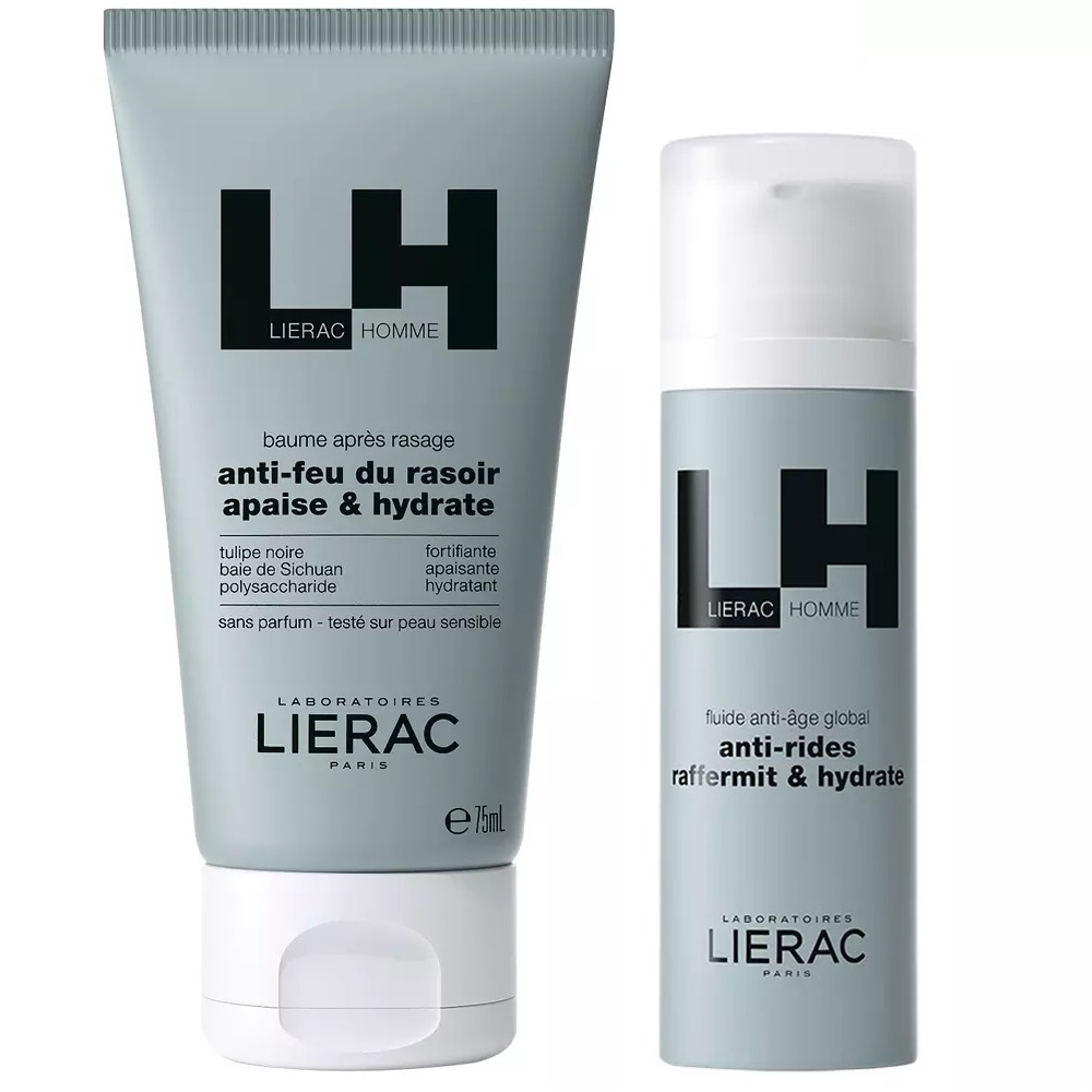Lierac Набор для мужчин: крем-флюид 50 мл + бальзам после бритья 75 мл (Lierac, Lierac Homme)