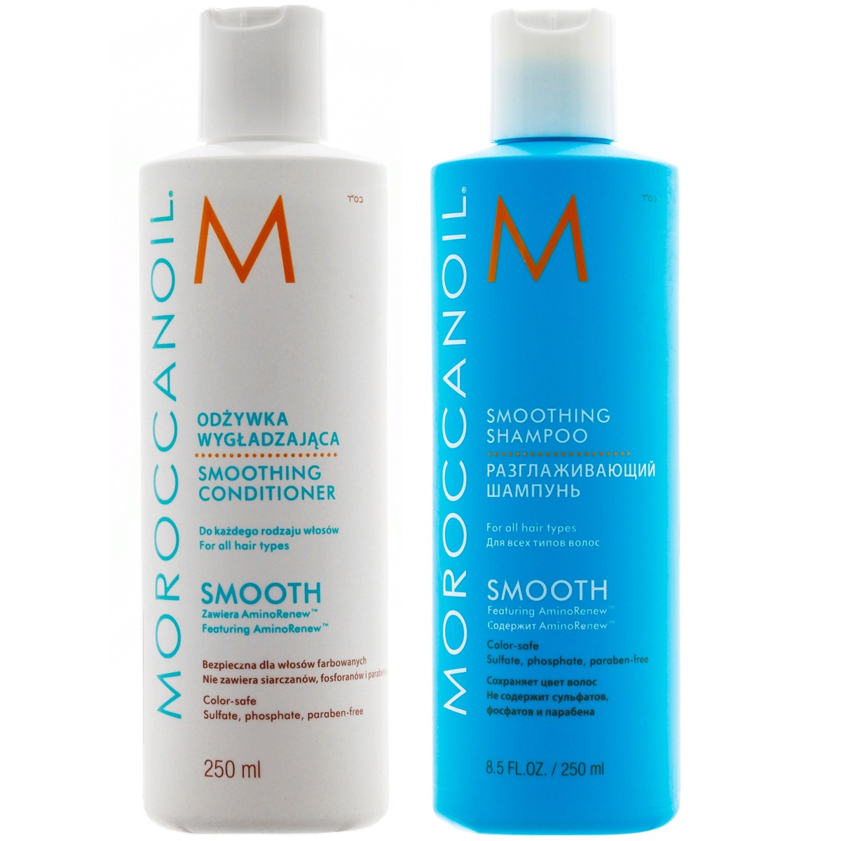 Moroccanoil Набор Разглаживающий для волос: кондиционер 250 мл + шампунь 250 мл (Moroccanoil, Smooth)
