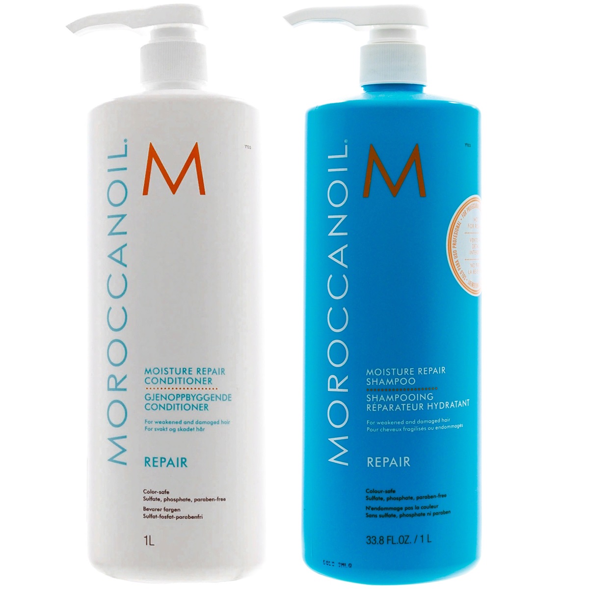 Moroccanoil Набор Восстановление для волос: кондиционер 1000 мл + шампунь 1000 мл (Moroccanoil, Repair)