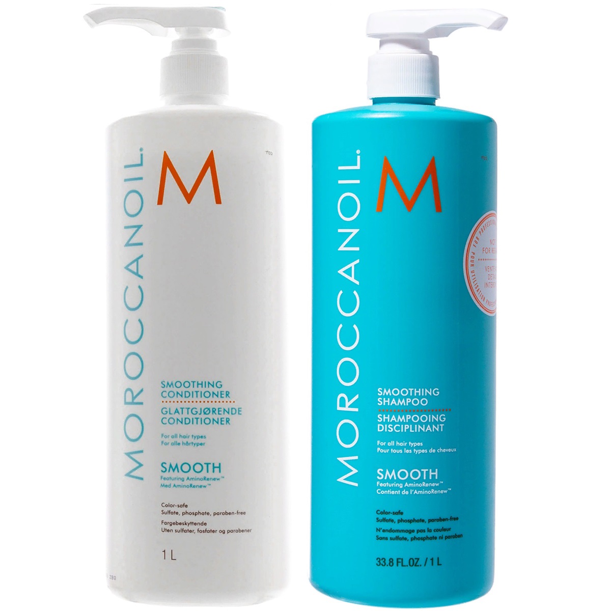 Moroccanoil Набор Разглаживающий для волос: кондиционер 1000 мл + шампунь 1000 мл (Moroccanoil, Smooth)