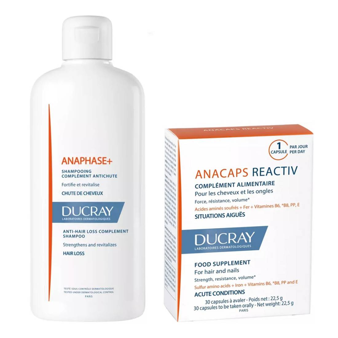 Ducray Набор для волос: БАД № 30 + шампунь 400 мл (Ducray, Anaphase+)