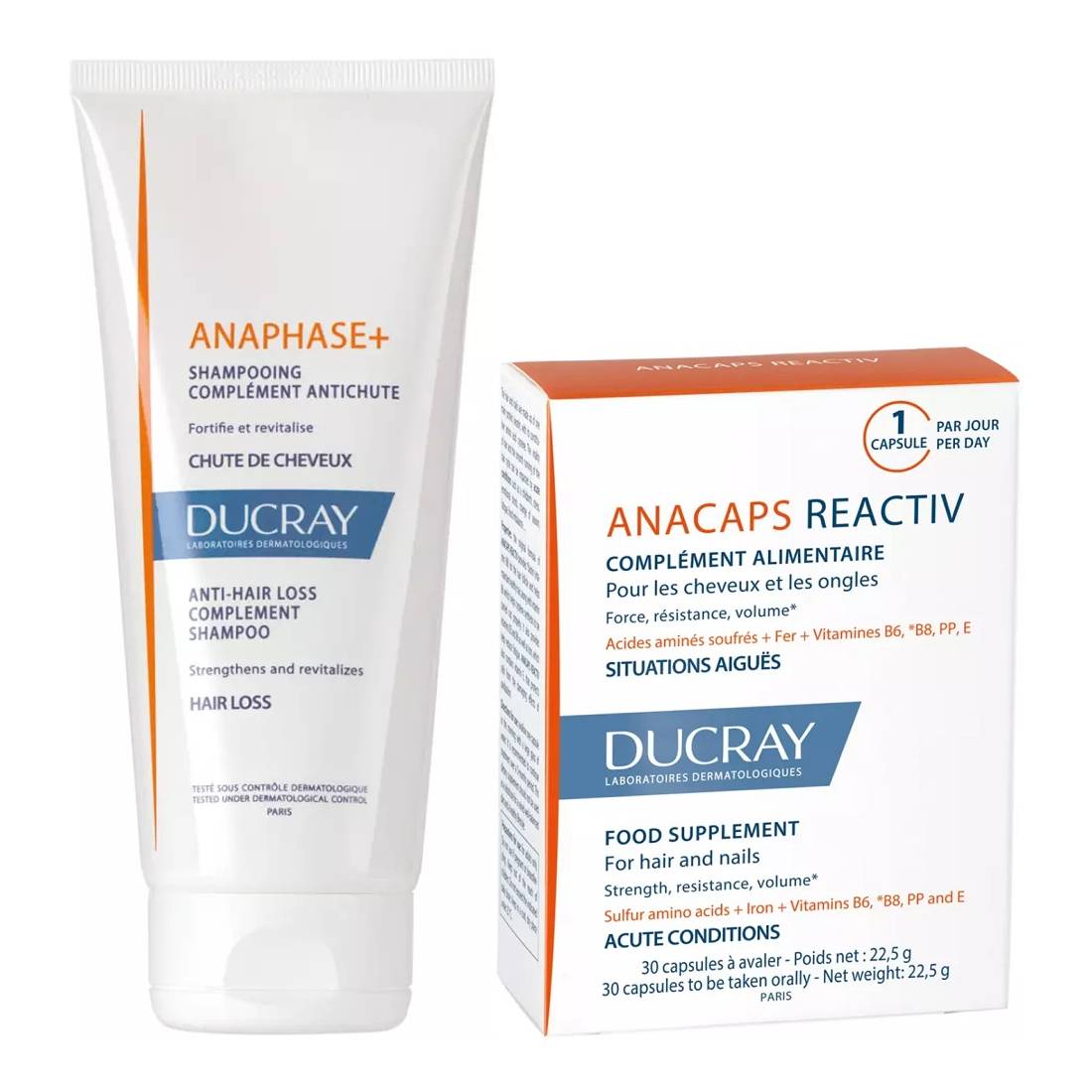 Ducray Набор для волос: БАД № 30 + шампунь 200 мл (Ducray, Anaphase+)