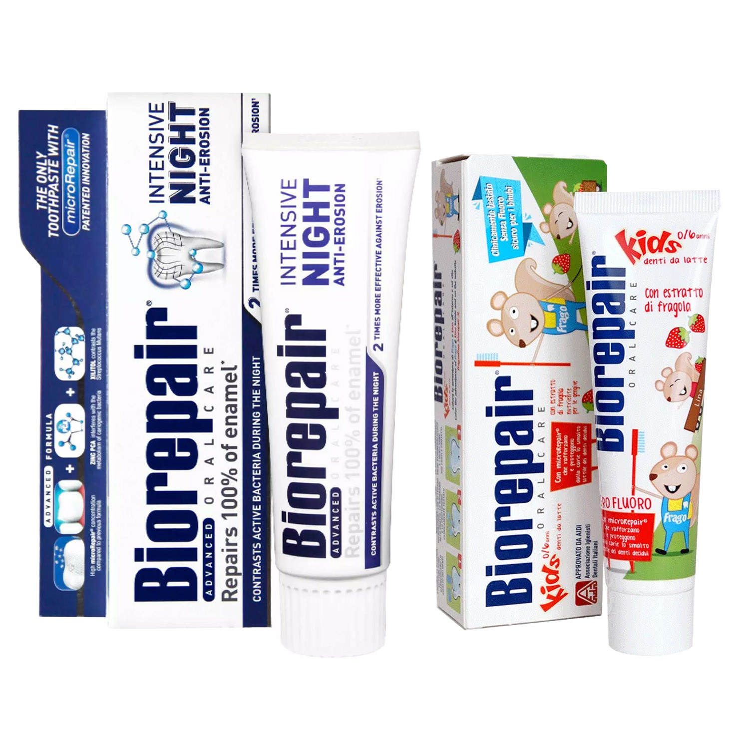 Biorepair Набор зубных паст для всей семьи, 75 мл + 50 мл (Biorepair, Ежедневная забота)