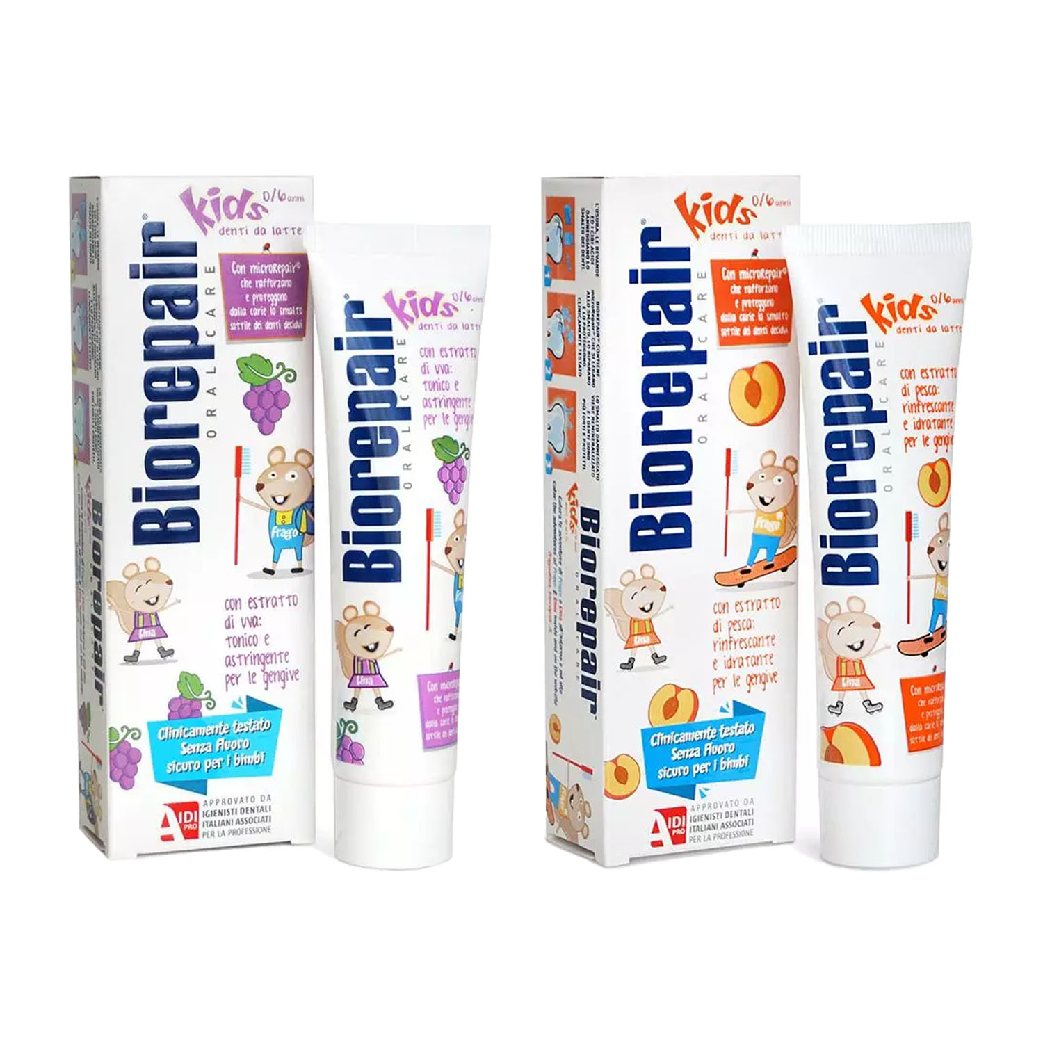 Biorepair Набор зубных паст для детей, 2х50 мл (Biorepair, Детская гамма) цена и фото