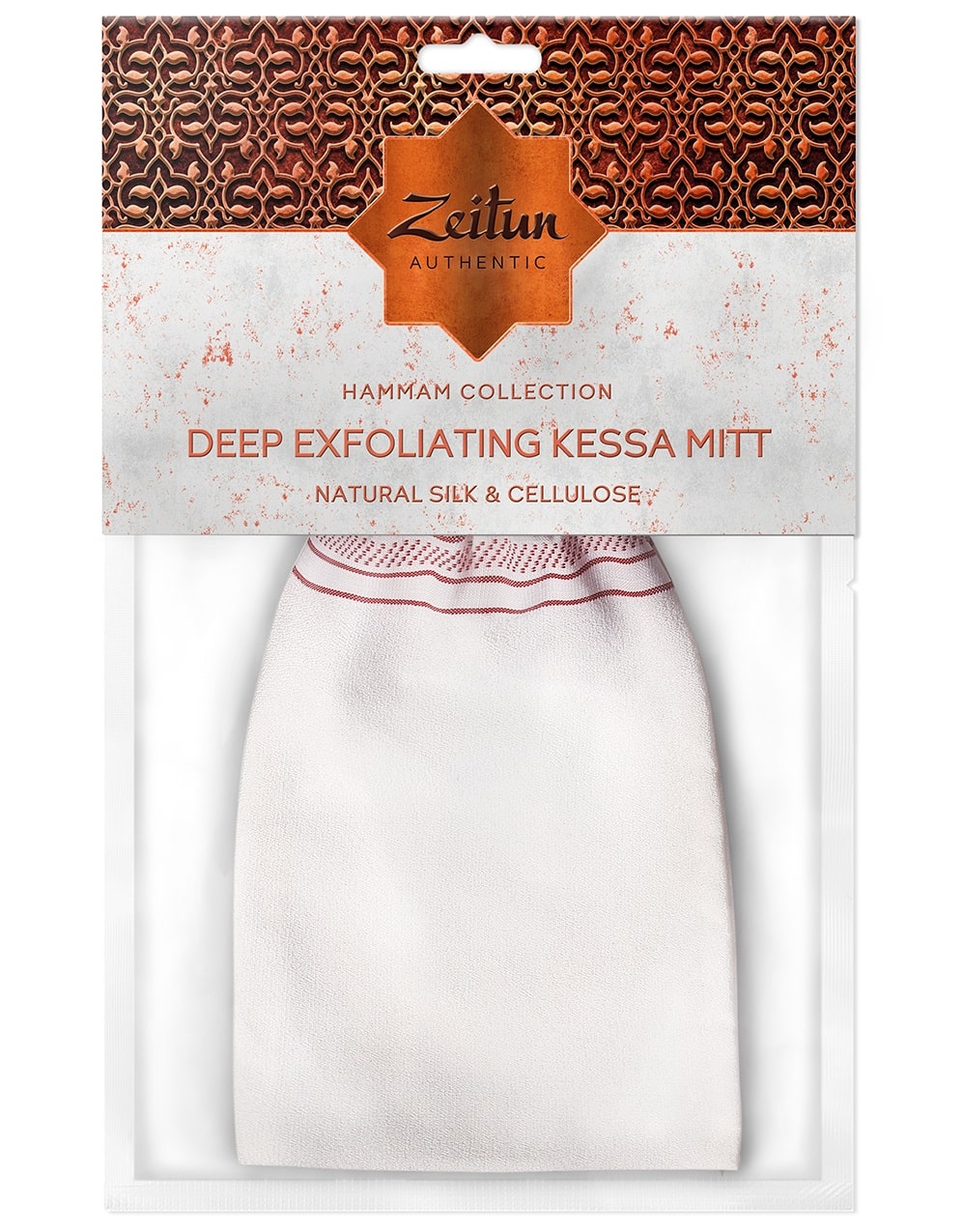 цена Zeitun Шелковая рукавица кесе для пилинга тела, жесткая (Zeitun, Authentic)