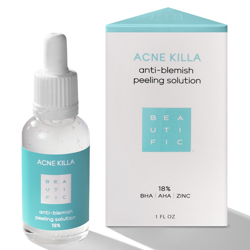 Beautific Пилинг-гель для проблемной кожи лица Acne Killa с салициловой кислотой и цинком, 30 мл (Beautific, Face) beautific омолаживающий пилинг age killa с гликолевой кислотой и центеллой азиатской 30 мл beautific face