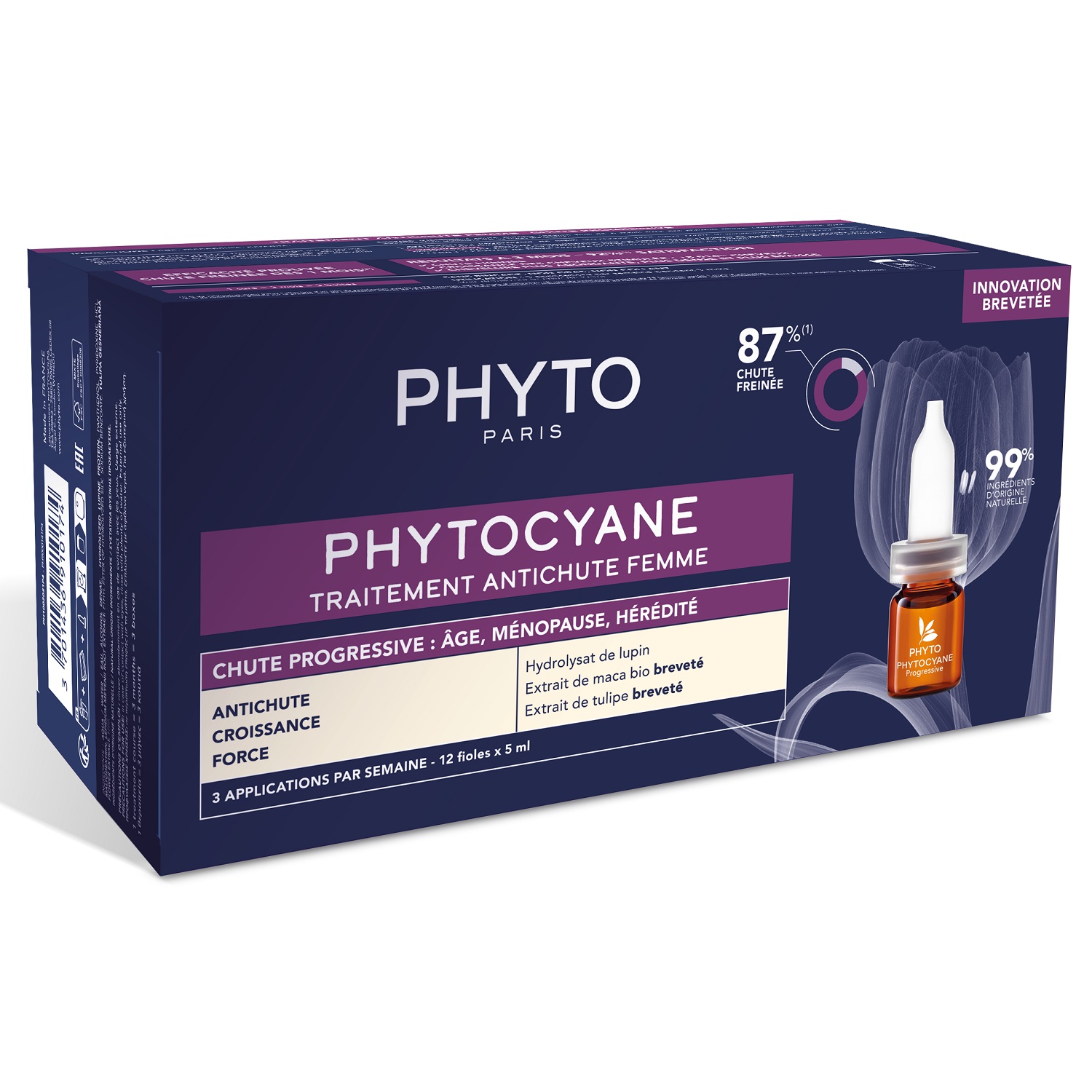 Phyto Сыворотка против выпадения волос для женщин, 12 флаконов х 5 мл (Phyto, Phytocyane) phyto phytocyane средство против выпадения волос для женщин 60 мл