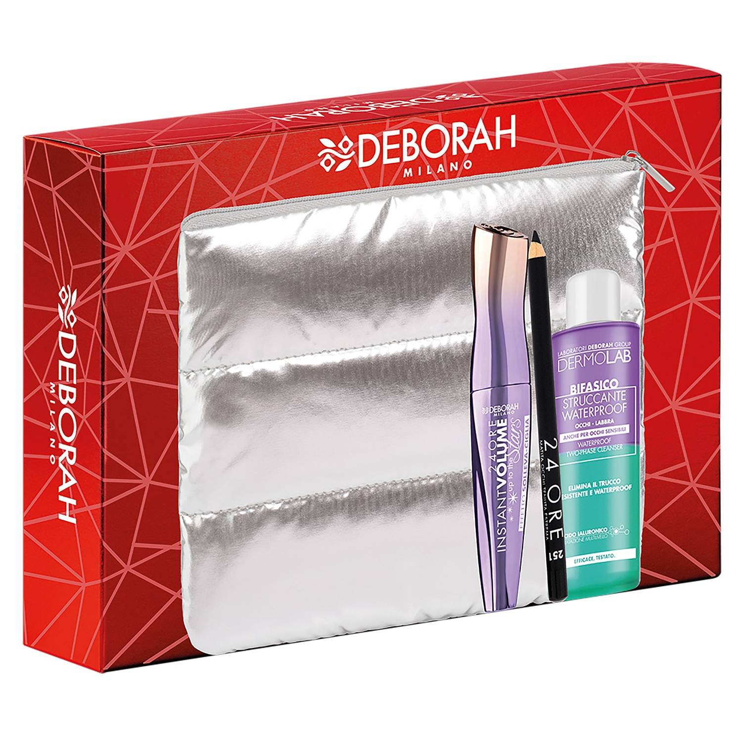 DEBORAH Подарочный набор № 2 в косметичке: тушь для ресниц Volume Up To The Stars + карандаш для век + средство для снятия водостойкого макияжа (DEBORAH, Sets)