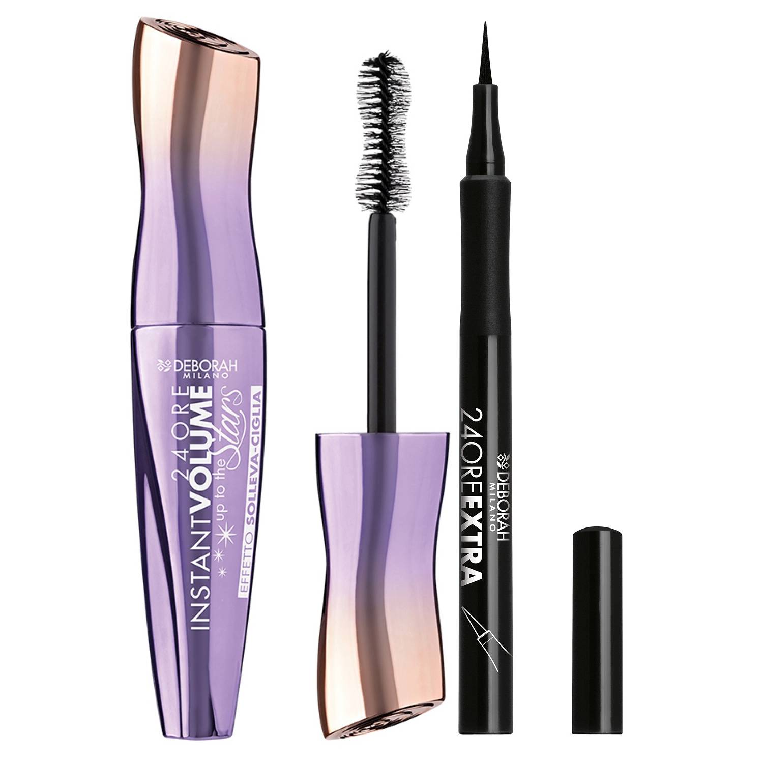 Дебора Подарочный набор № 6 в косметичке: тушь для ресниц Volume Up To The Stars + подводка для век 24Ore Extra (Deborah, Sets) фото 1