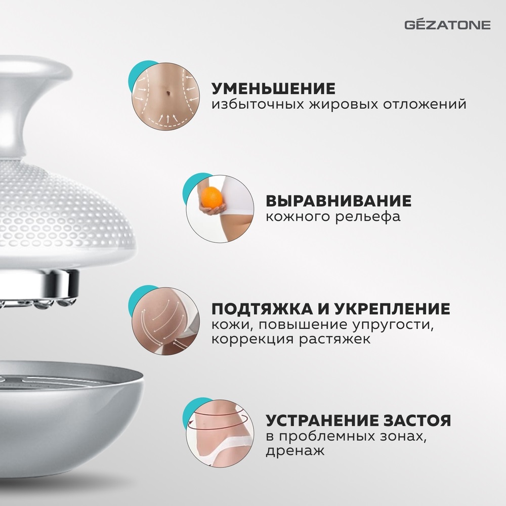 Жезатон Антицеллюлитный массажер для тела Bio Sonic 1140 (Gezatone, Массажеры для тела) фото 3