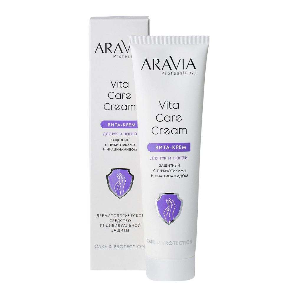 Aravia Professional Вита-крем для рук и ногтей защитный Vita Care Cream с пребиотиками и ниацинамидом, 100 мл (Aravia Professional, SPA маникюр) цена и фото