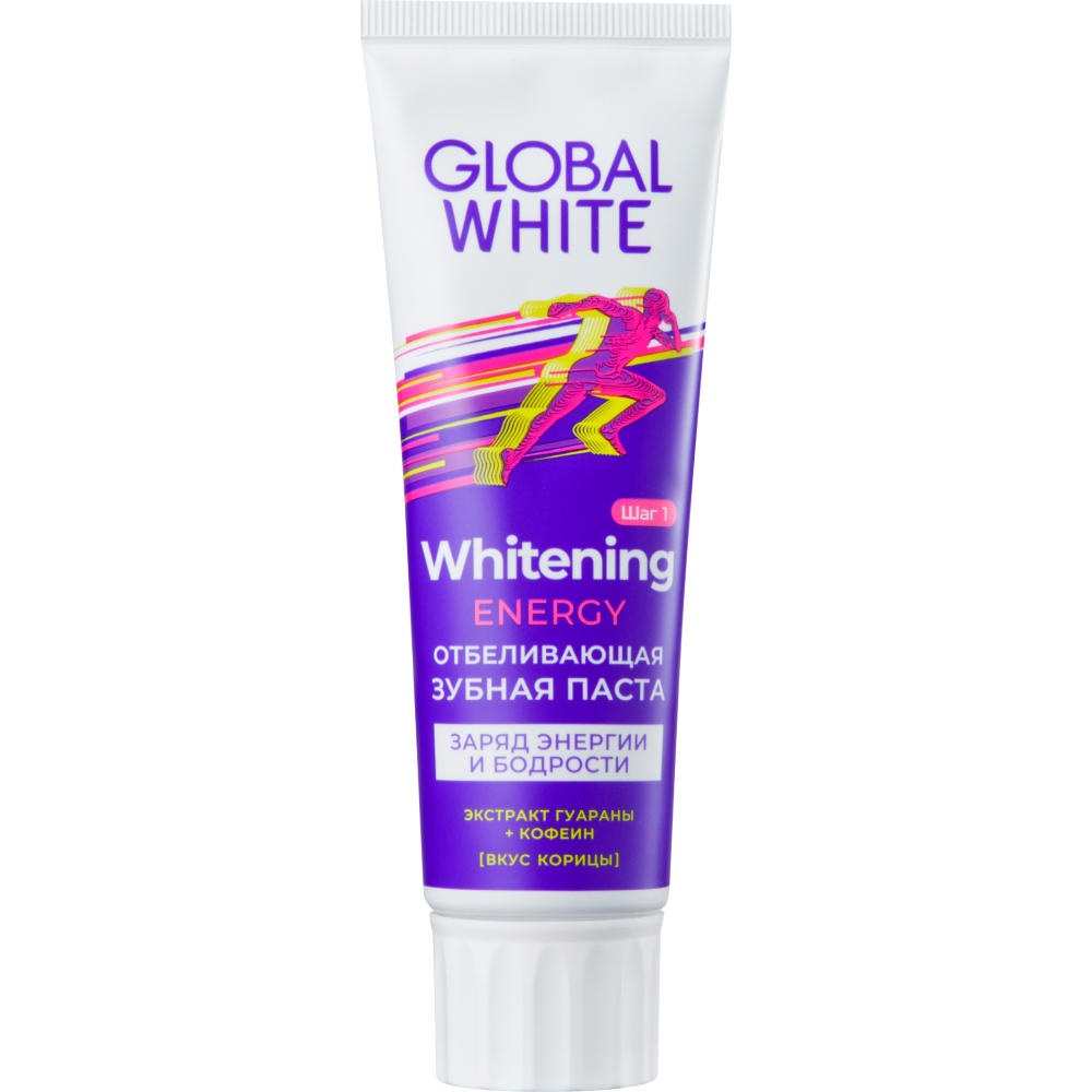 Global White Отбеливающая зубная паста Energy, 100 г. фото