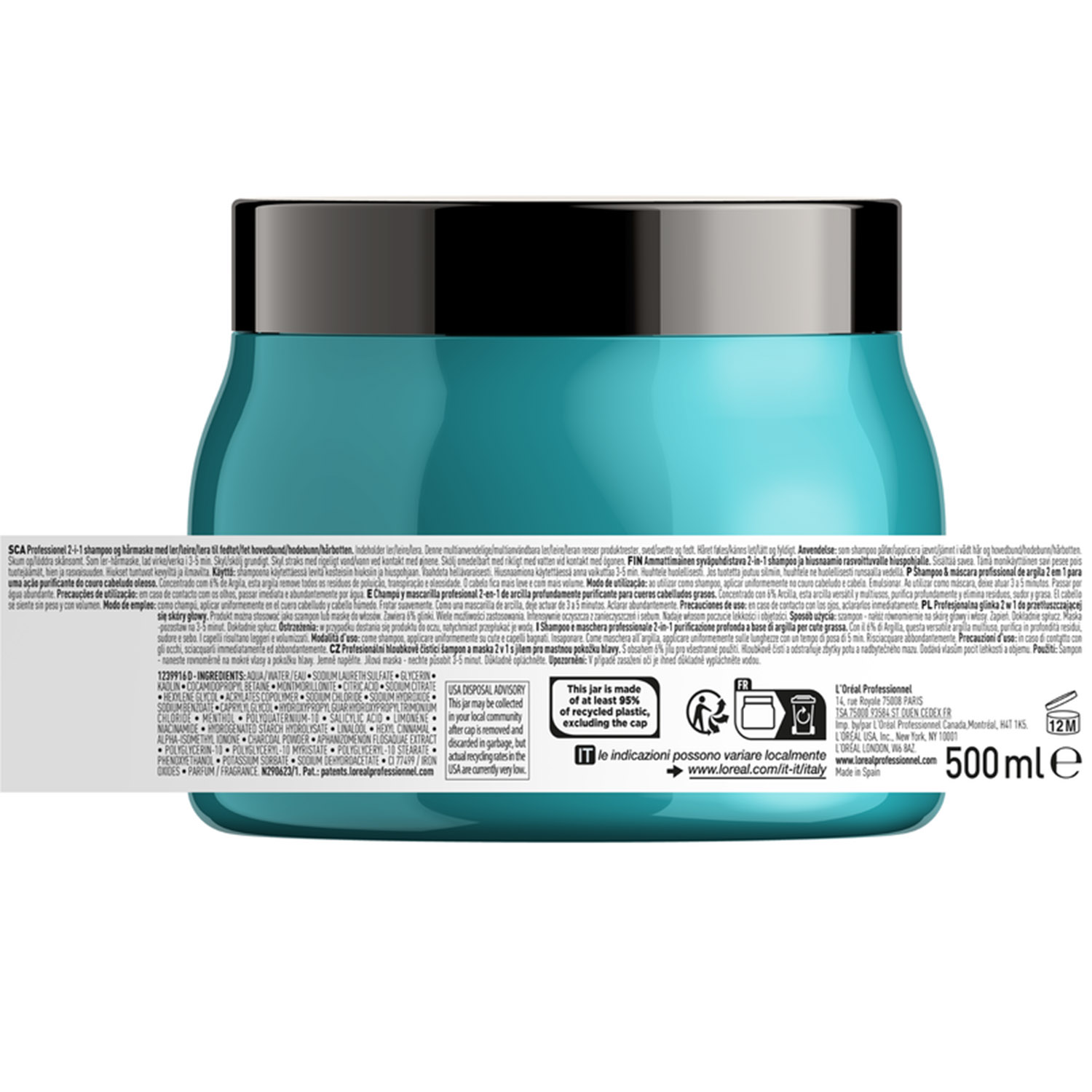 Лореаль Профессионель Шампунь-маска 2-в-1 Scalp Advanced для жирной кожи головы, 500 мл (L'oreal Professionnel, Serie Expert) фото 1