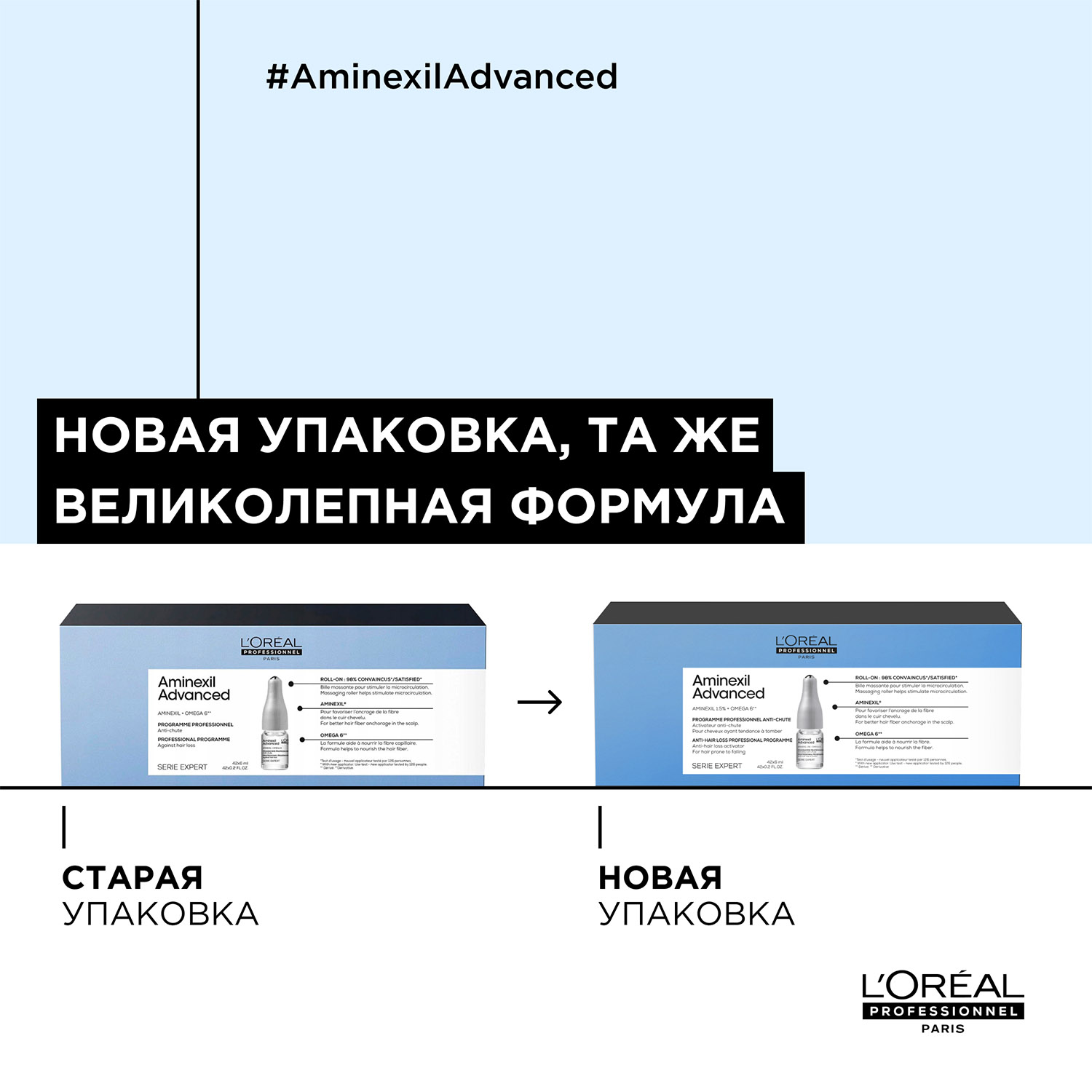 Лореаль Профессионель Программа Aminexil Advanced от выпадения волос, 42 ампулы х 6 мл (L'oreal Professionnel, Serie Expert) фото 10