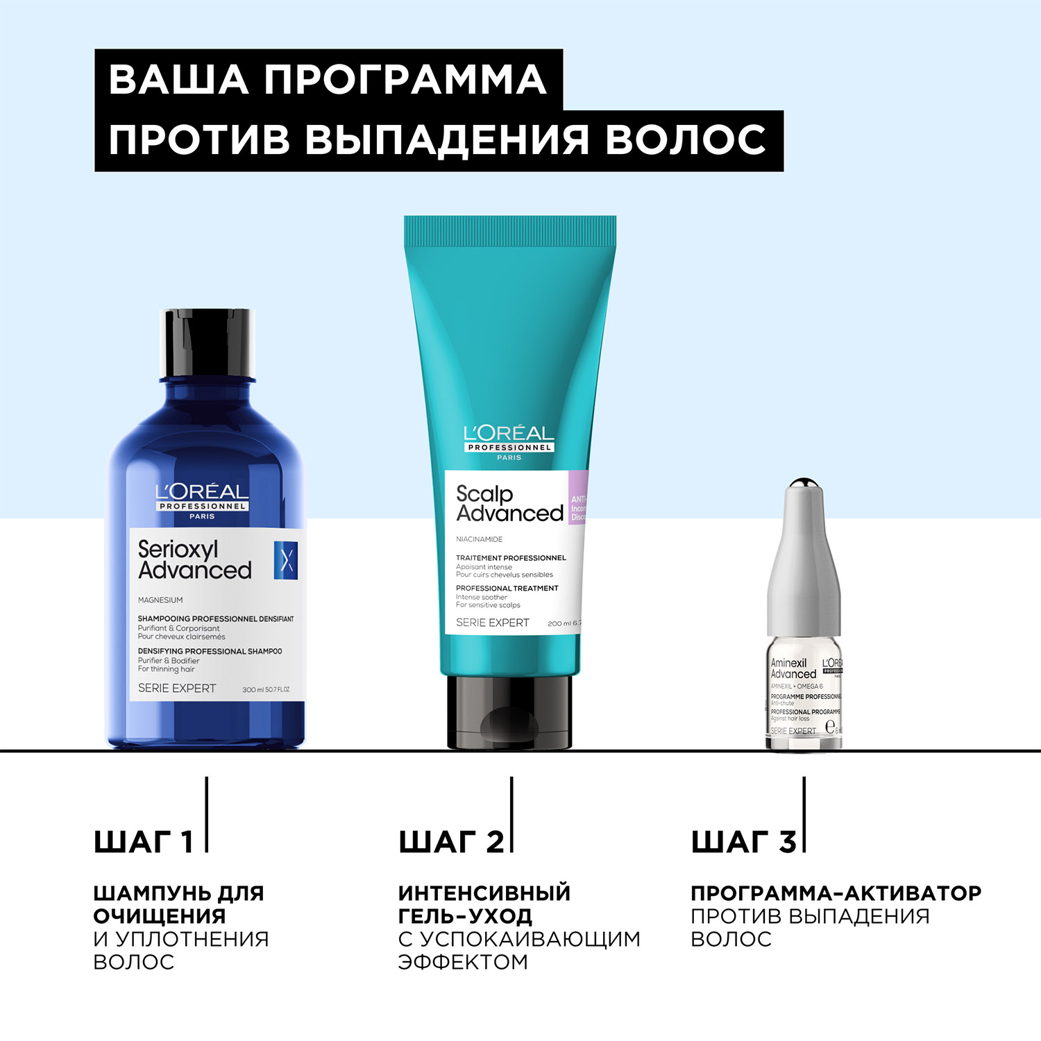 Лореаль Профессионель Программа Aminexil Advanced от выпадения волос, 10 ампул х 6 мл (L'oreal Professionnel, Serie Expert) фото 8