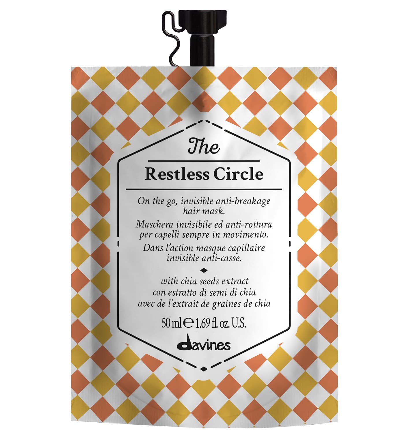 маска экстрим восстановление для безнадежных волос davines the circle chronicles the renaissance circle repairing hair mask for damaged hair 50 мл Davines Маска-суперфуд для неугомонных волос The Restless Circle, 50 мл (Davines, The Circle Chronicles)