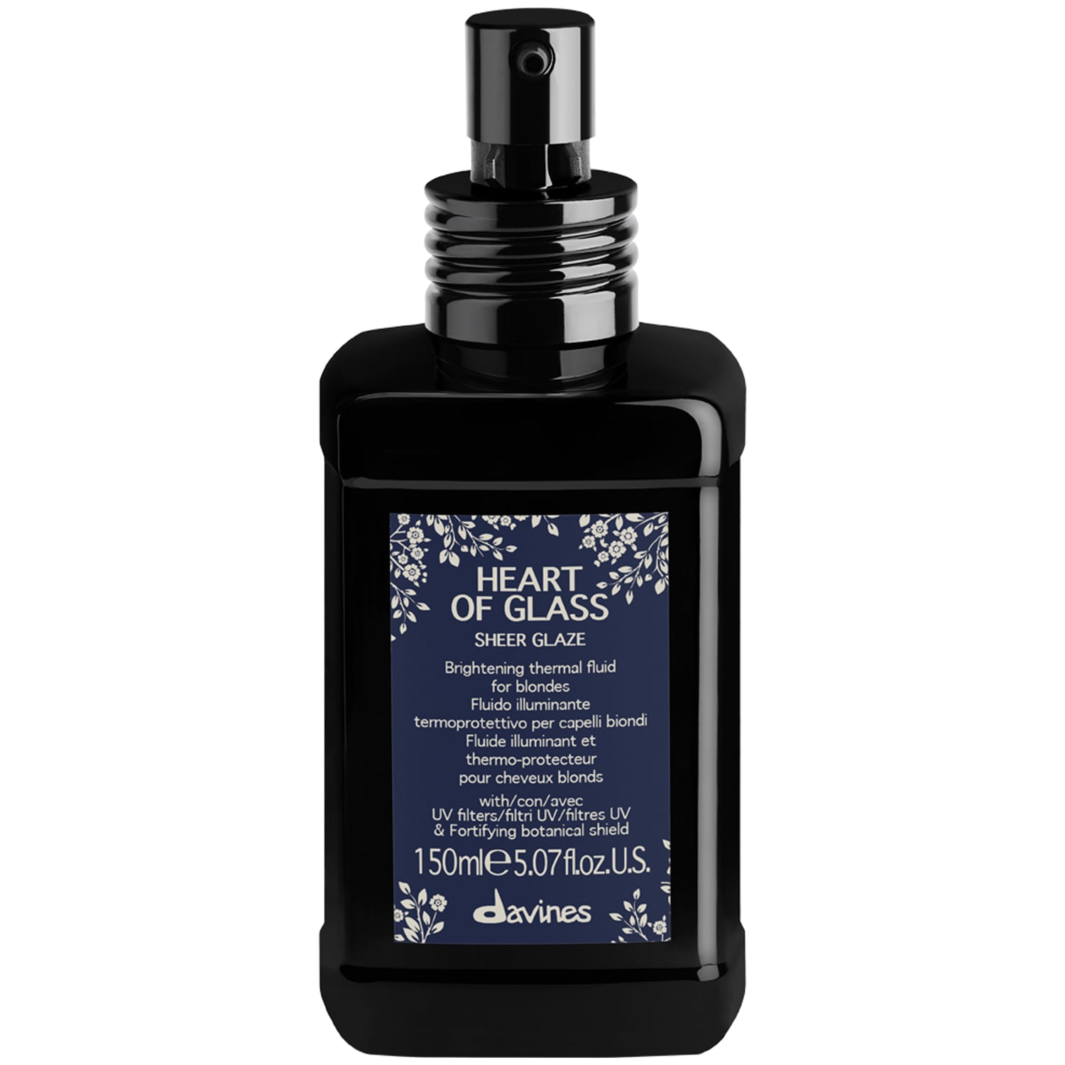 Davines Флюид для абсолютного сияния блонд Sheer Glaze,150 мл (Davines, Heart of Glass) интенсивный уход для защиты и сияния блонд davines heart of glass intense treatment 150 мл