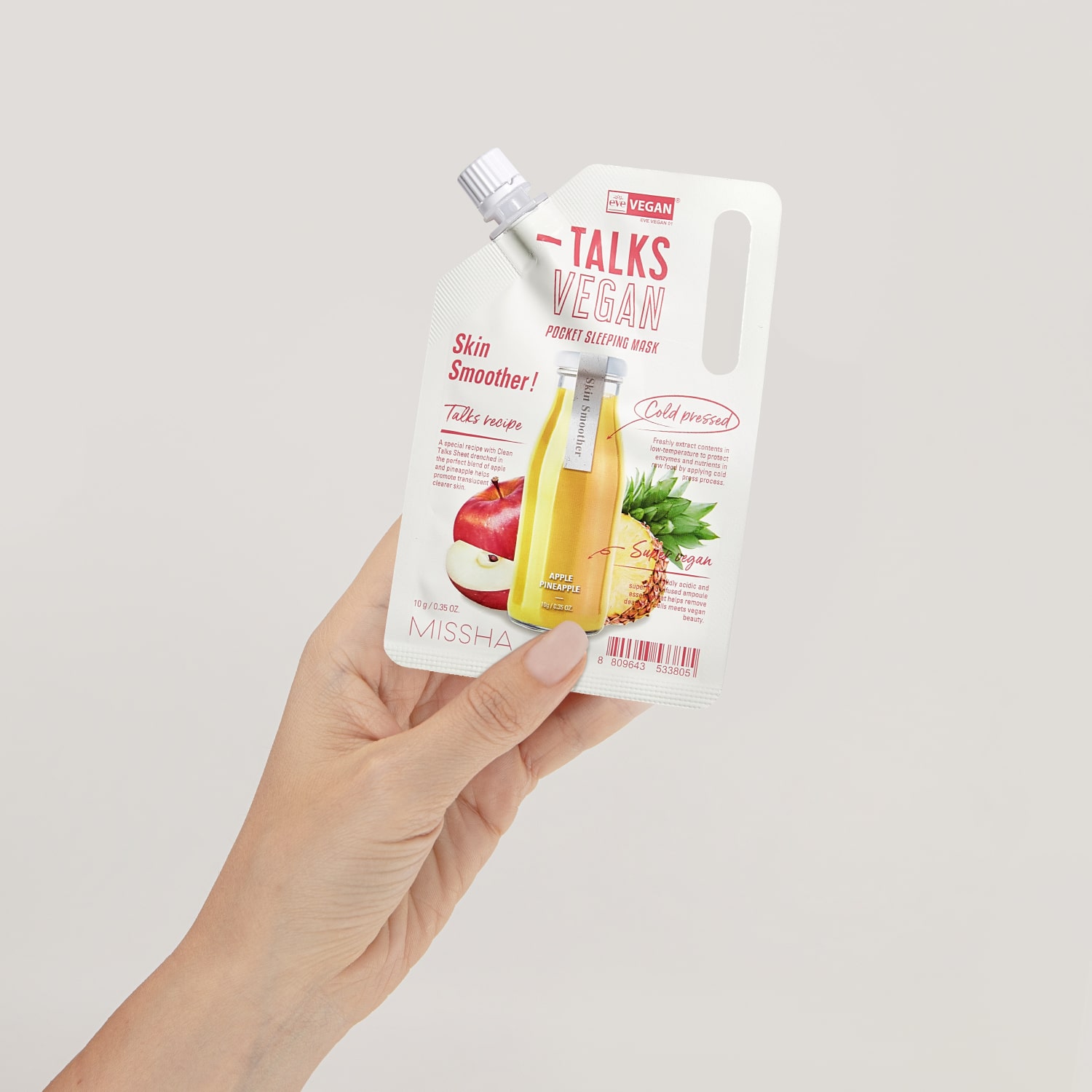 Миша Кремовая отшелушивающая и смягчающая маска Skin Smoother с экстрактами яблока и ананаса, 10 г (Missha, Маски) фото 1