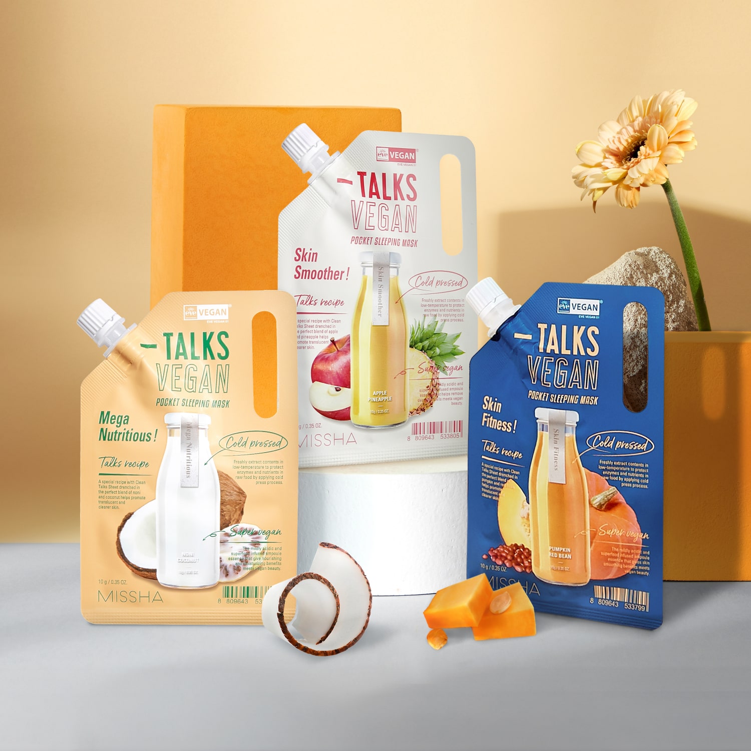 Миша Кремовая отшелушивающая и смягчающая маска Skin Smoother с экстрактами яблока и ананаса, 10 г (Missha, Маски) фото 5