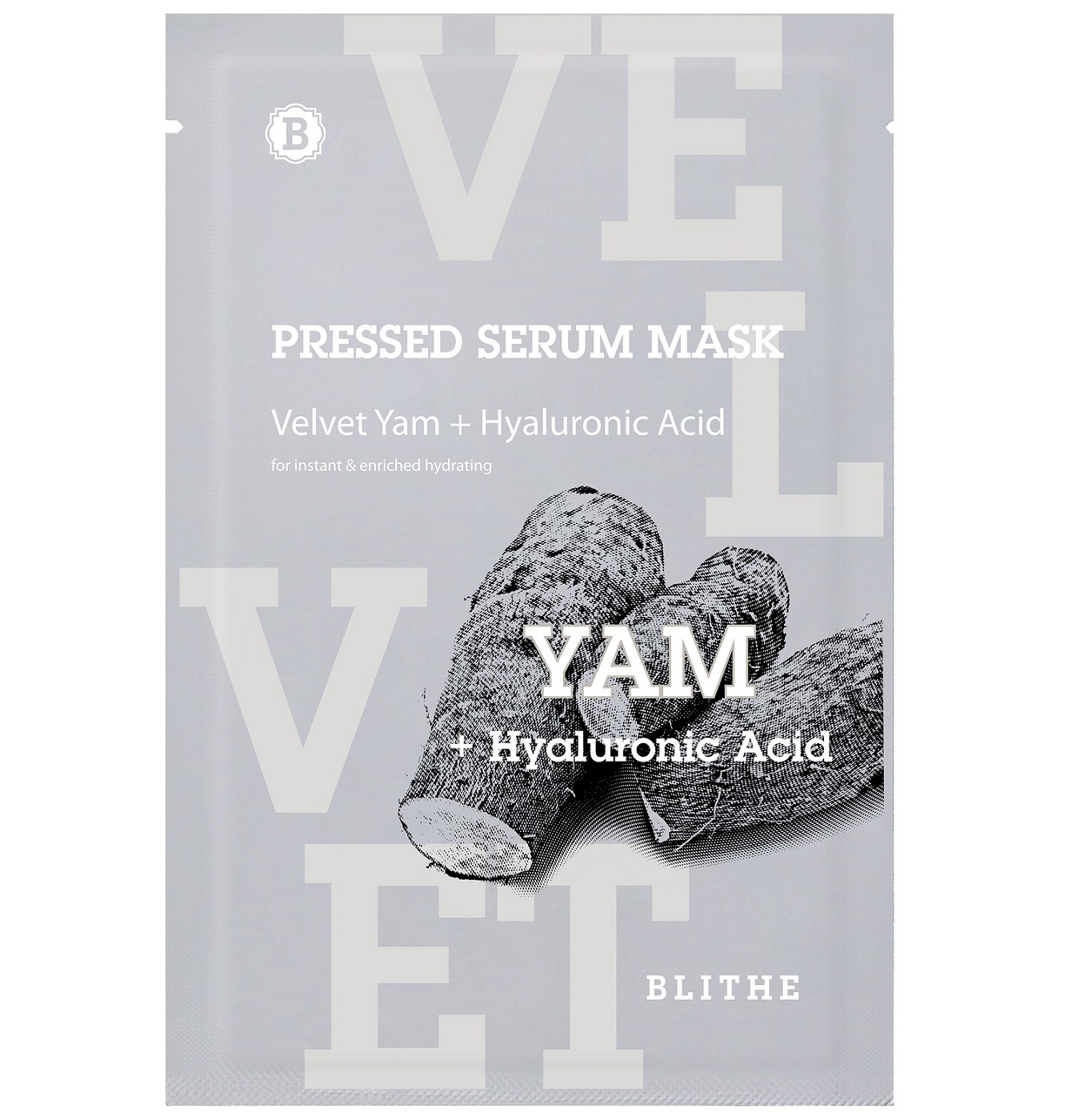 Блайт Тканевая маска увлажняющая «Бархатный Ямс» / Blithe Pressed Serum Mask Velvet Yam + Hyaluronic Acid, 22 г (Blithe, Pressed Serum Mask) фото 0