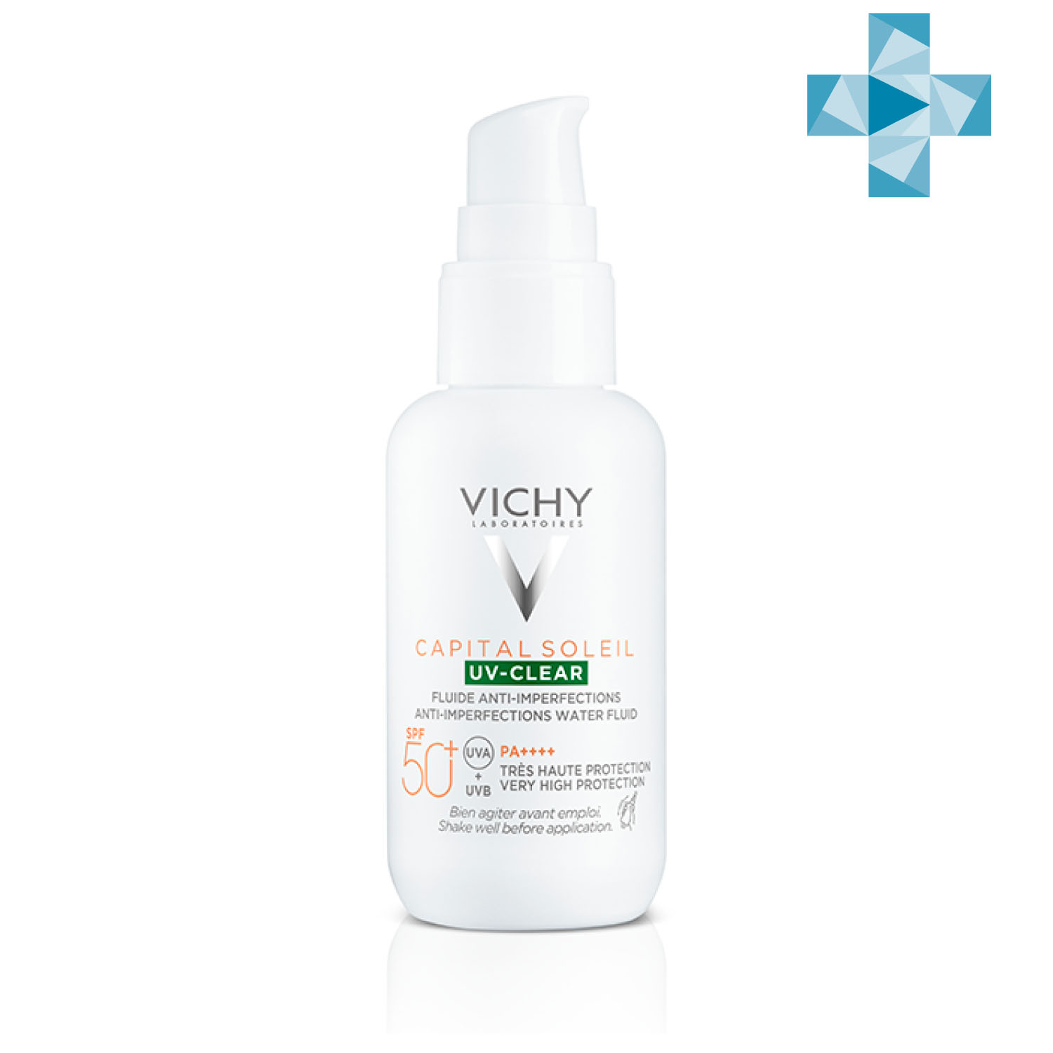 Vichy Невесомый солнцезащитный флюид UV-Clear для лица против несовершенств SPF 50+, 40 мл (Vichy, Capital Soleil)