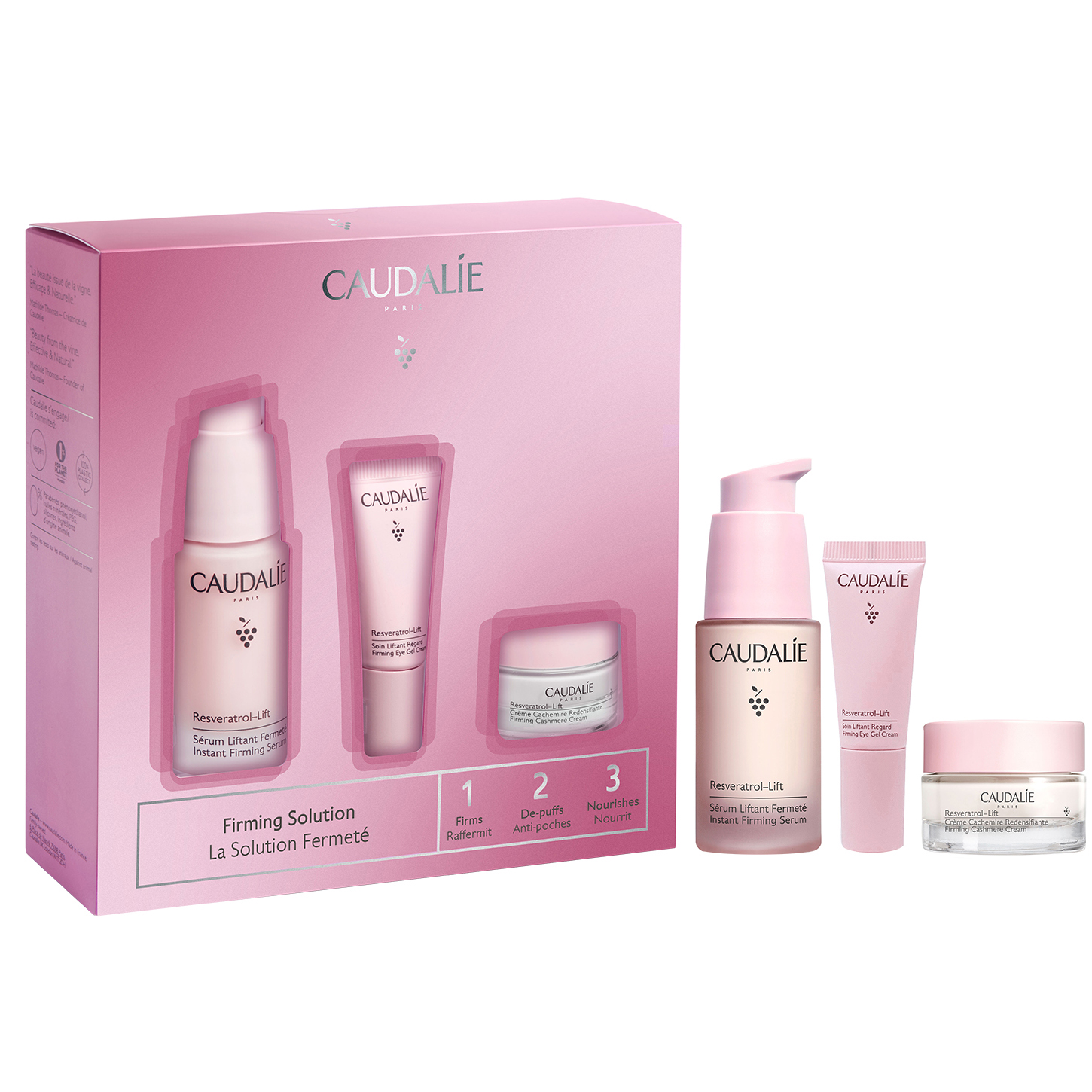 Кодали Набор Resveratrol Lift 1,2,3 (укрепляющая сыворотка 30 мл + крем-гель для глаз с 5мл + крем-кашемир 15 мл) (Caudalie, Resveratrol Lift) Кодали Набор Resveratrol Lift 1,2,3 (укрепляющая сыворотка 30 мл + крем-гель для глаз с 5мл + крем-кашемир 15 мл) (Caudalie, Resveratrol Lift) фото 1