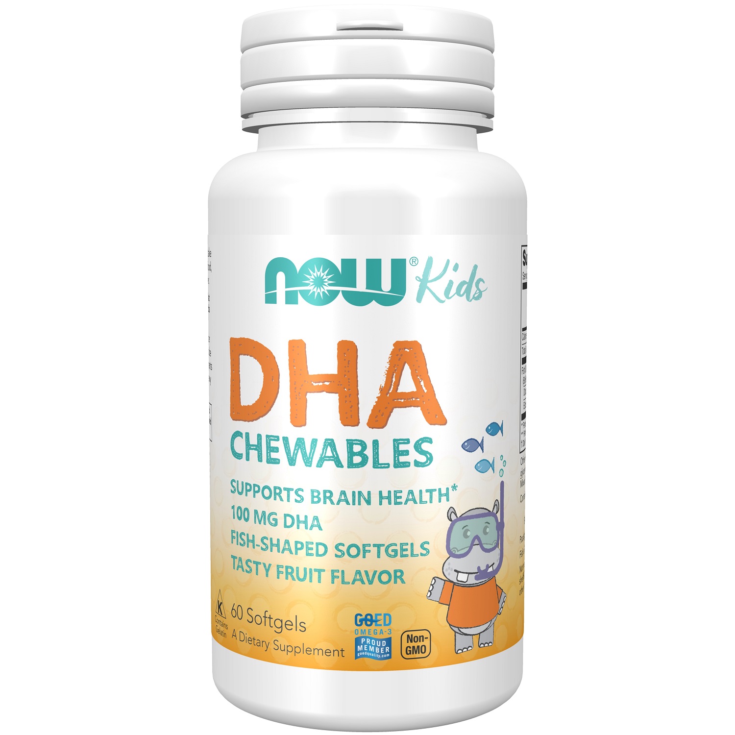 Нау Фудс Омега-3 для детей DHA Kids Chewable, 60 жевательных капсул (Now Foods, Жирные кислоты) фото 0