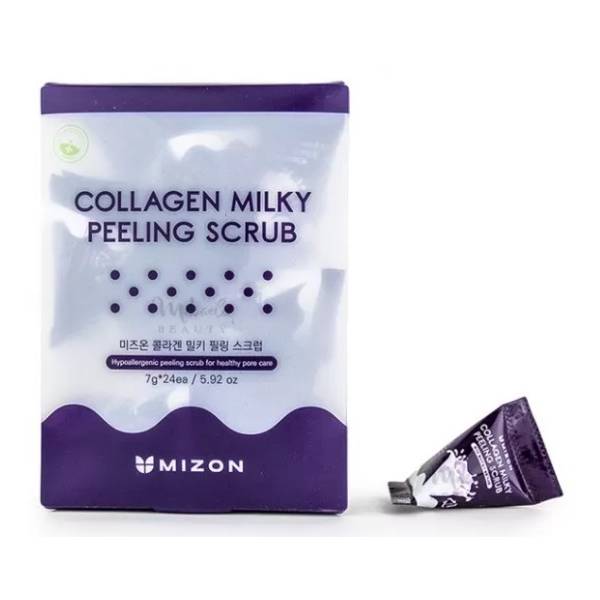 Mizon Молочный пилинг-скраб с коллагеном Collagen Milky Peeling Scrub, 24 х 7 г (Mizon, Collagen Power) mizon молочный пилинг скраб с коллагеном collagen milky peeling scrub 24 х 7 г mizon collagen power