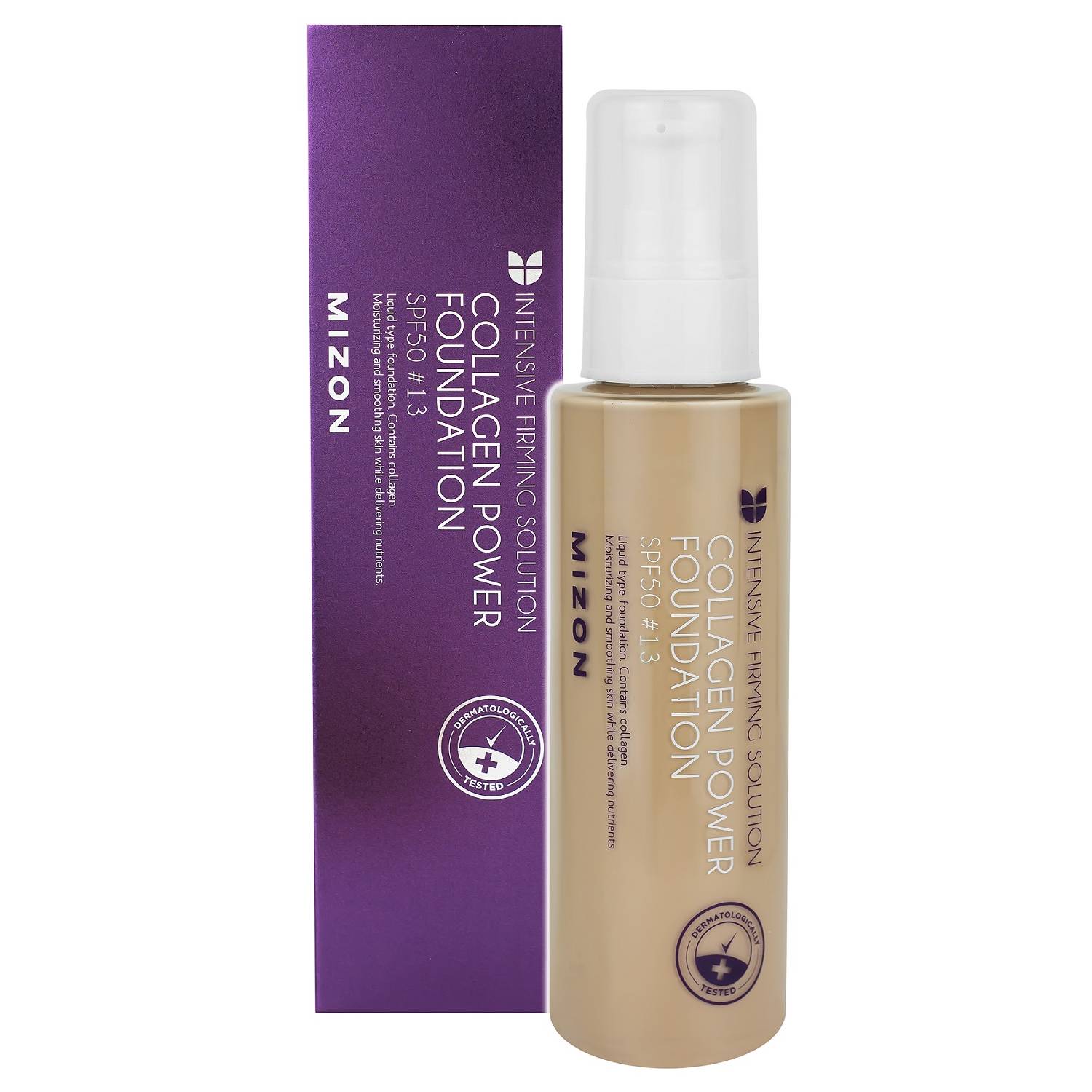 Mizon Тональная основа с коллагеном тон 13, 100 мл (Mizon, Collagen Power) тональная основа mizon collagen power foundation 21 объём 100 мл