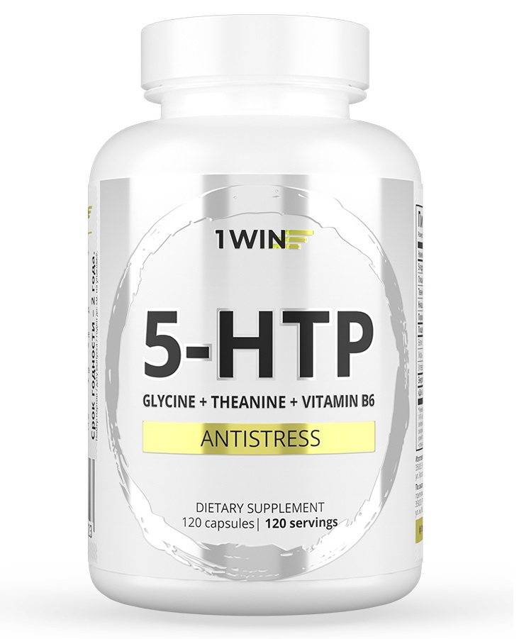  5-HTP с глицином, l-теанином и витаминами группы B, 120 капсул (1Win, Aminoacid) фото 0