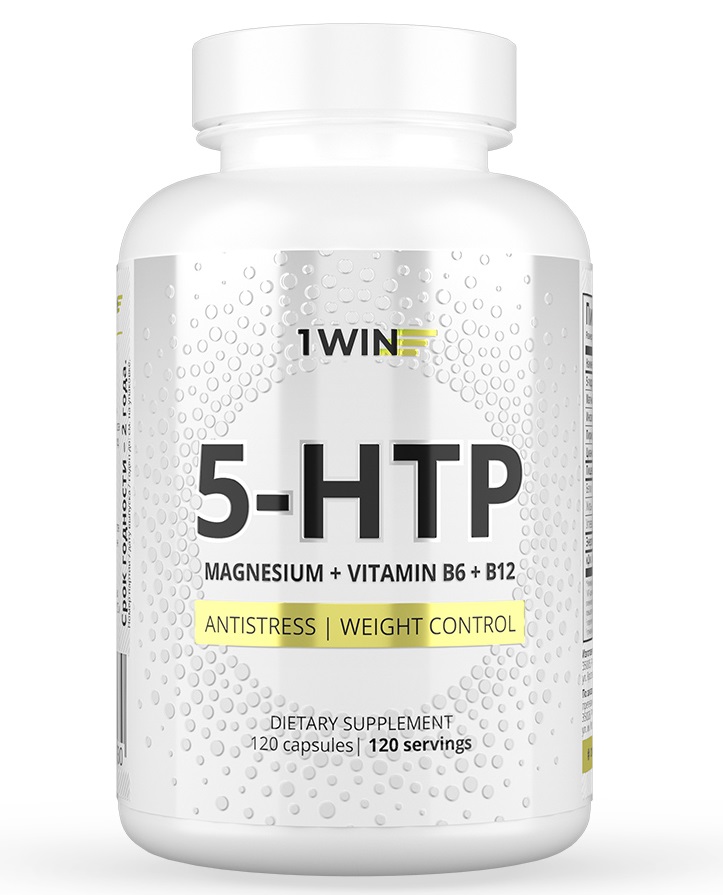1Win 5-HTP с магнием и витаминами группы В в капсулах, 120 капсул (1Win, Aminoacid) 1win 5 htp с глицином l теанином и витаминами группы b 120 капсул 1win aminoacid