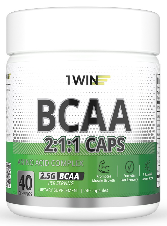 Комплекс незаменимых аминокислот BCAA 2:1:1 2. 5 г, 240 капсул (1Win, Aminoacid) фото 0