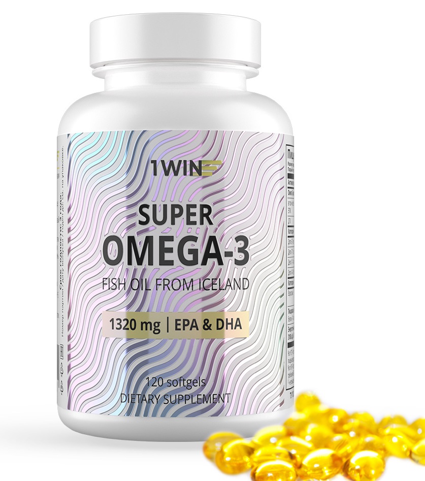 1Win Комплекс Super Omega-3 1320 мг, 120 капсул (1Win, Omega)