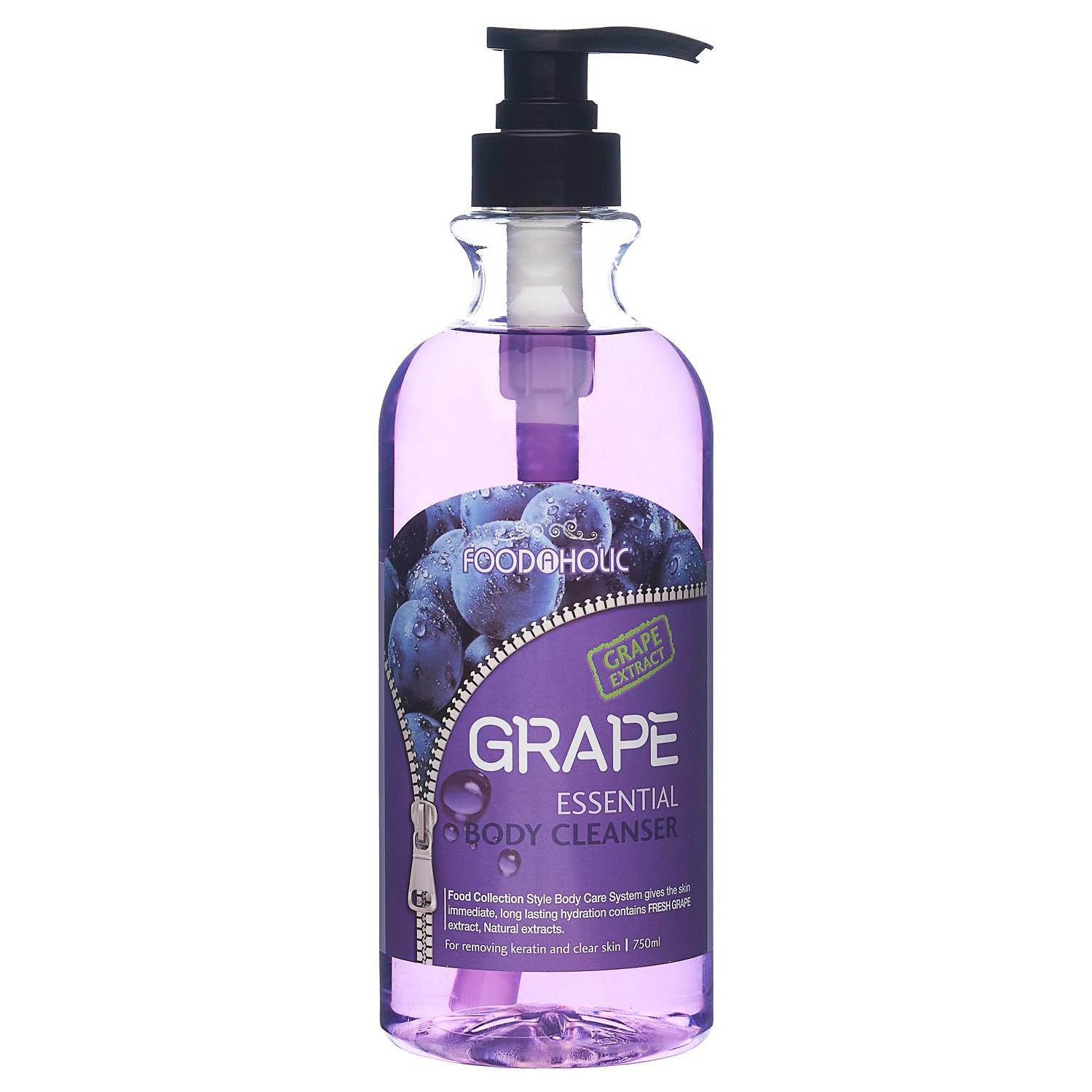 Food A Holic Гель для душа с экстрактом Винограда Essential Body Cleanser Grape, 750 мл (Food A Holic, Body)