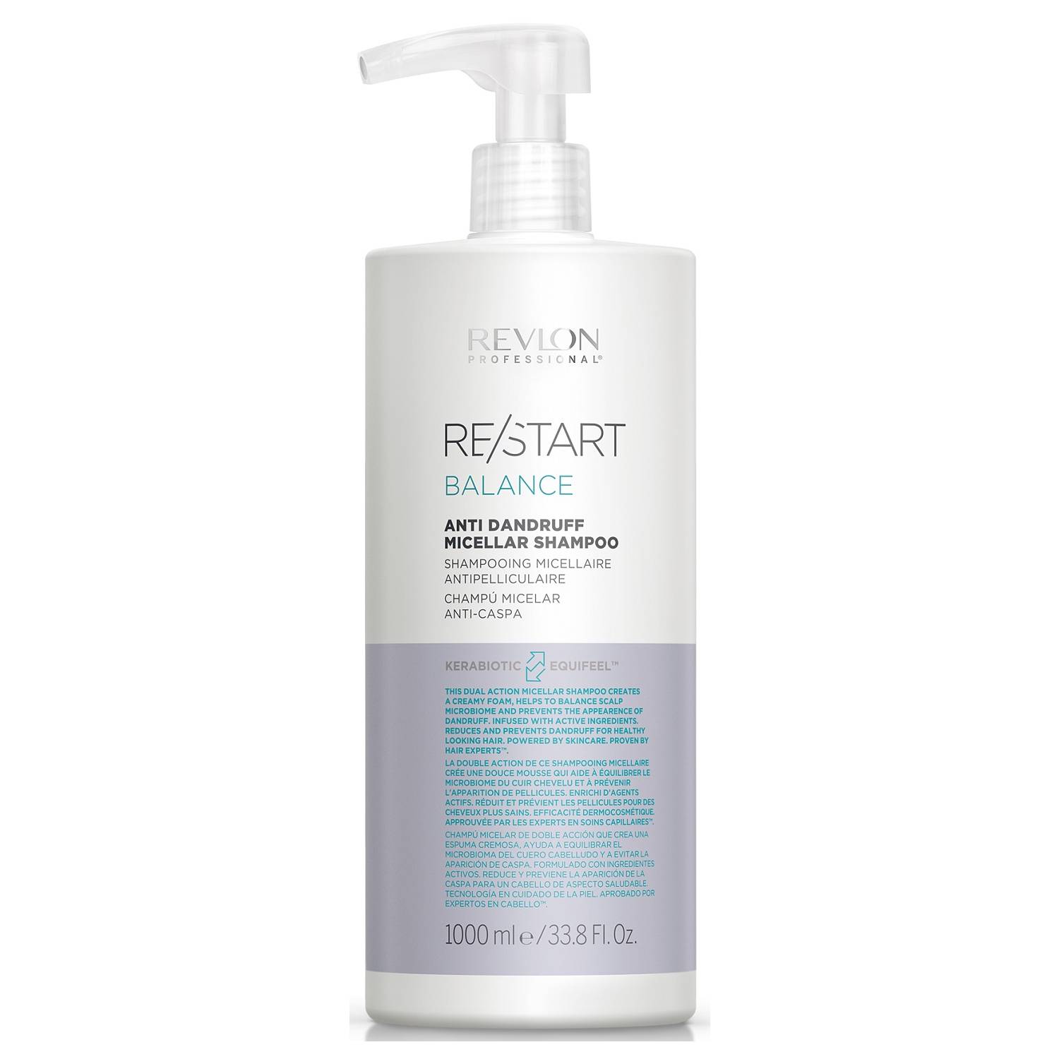 

Revlon Professional Мицеллярный шампунь для кожи головы против перхоти и шелушений Anti Dandruff Micellar Shampoo, 1000 мл (Revlon Professional, Restart), Restart