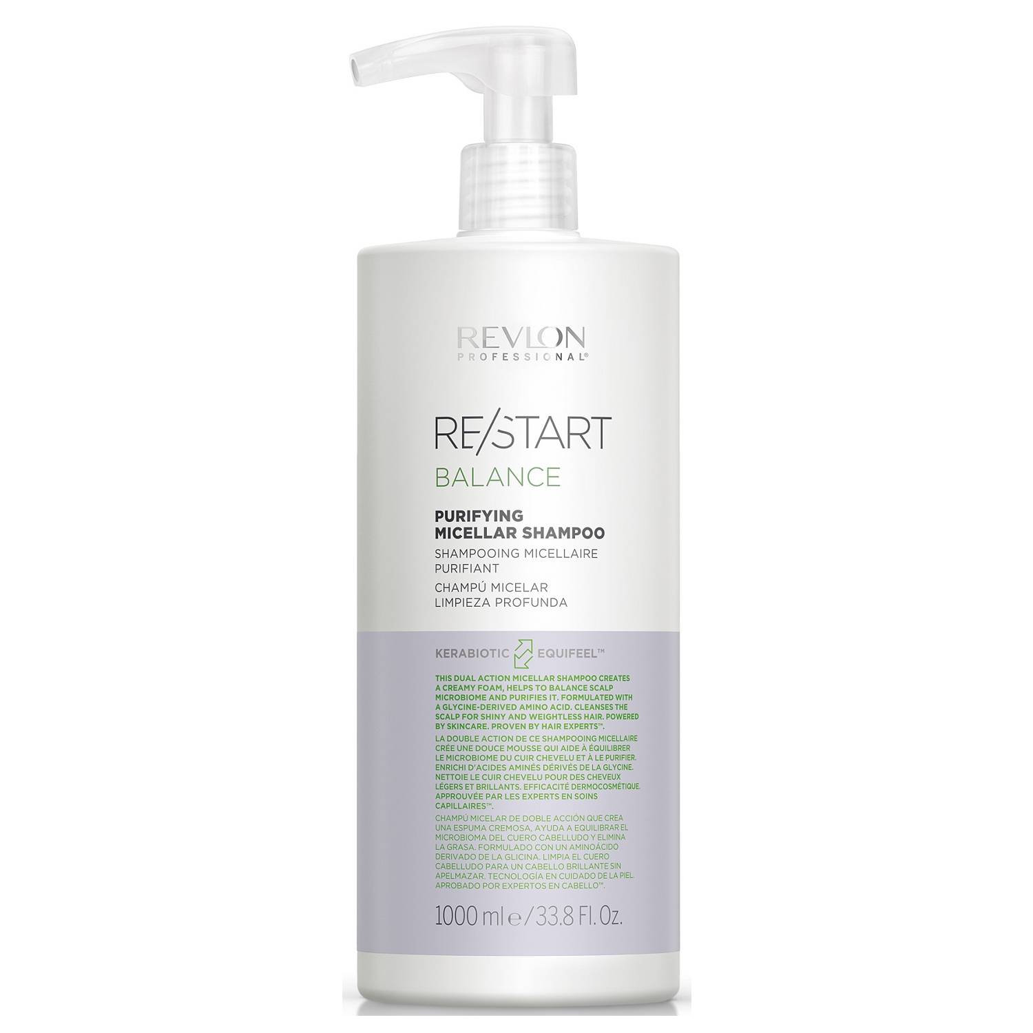 Ревлон Профессионал Мицеллярный шампунь для жирной кожи головы Purifying Micellar Shampoo, 1000 мл (Revlon Professional, Restart) фото 0