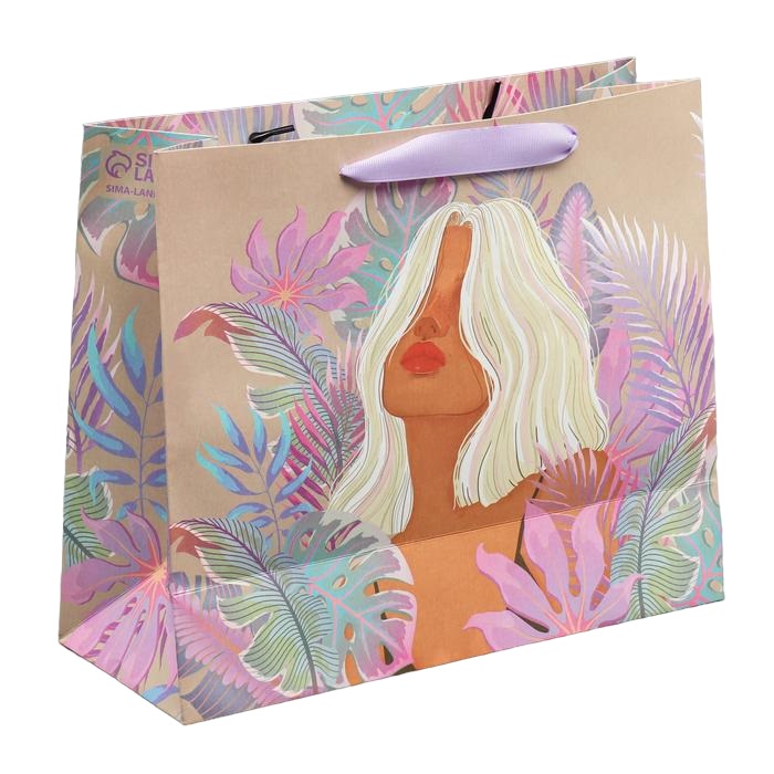  Пакет крафтовый с пластиковым окном «Нежность» 31 х 26 х 11 см (Подарочная упаковка, Пакеты) фото 1