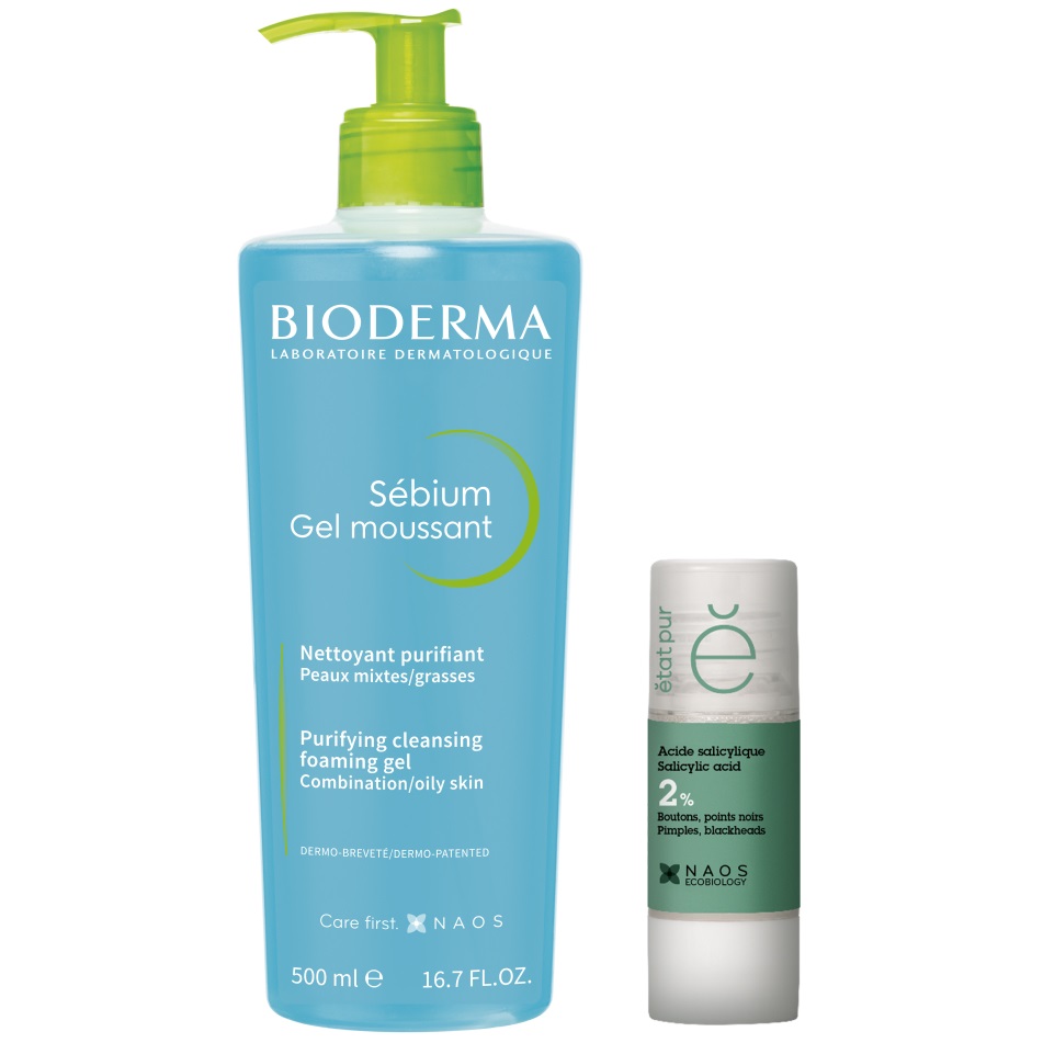 Bioderma Набор для жирной и комбинированной кожи лица Мягкое очищение и уход (Bioderma, Sebium)