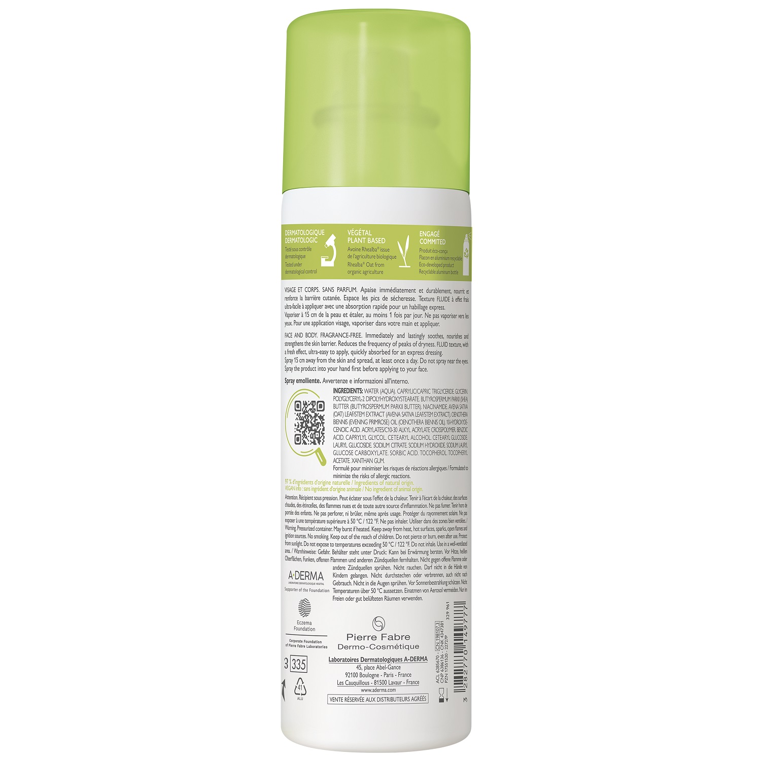 Адерма Смягчающий спрей-эмолент для лица и тела 0+, 200 мл (A-Derma, Exomega Control) фото 10