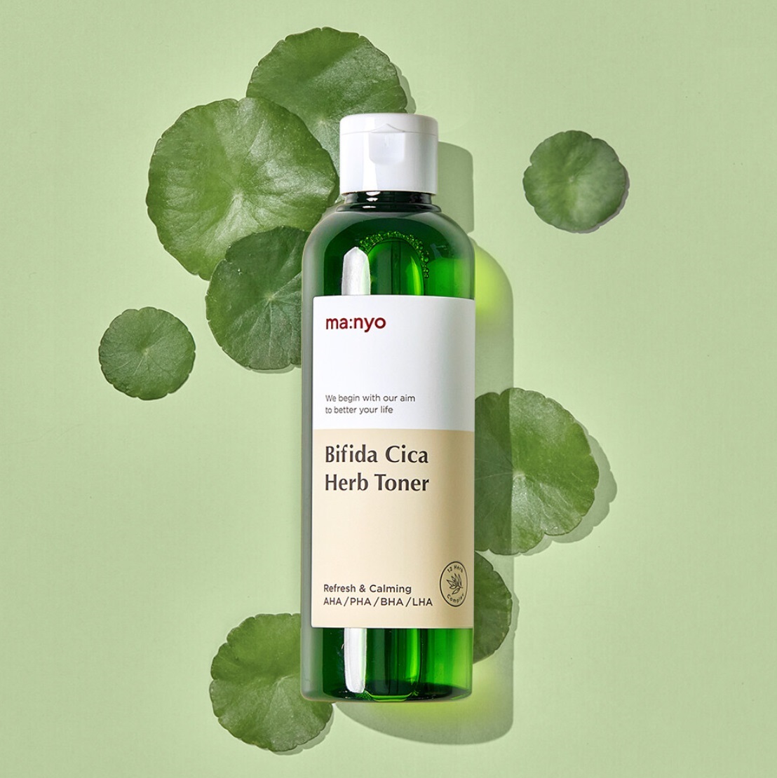 Маньо Очищающий тонер с кислотами и лизатами для чувствительной кожи лица Cica Herb Toner, 210 мл (Manyo, Bifida) фото 4