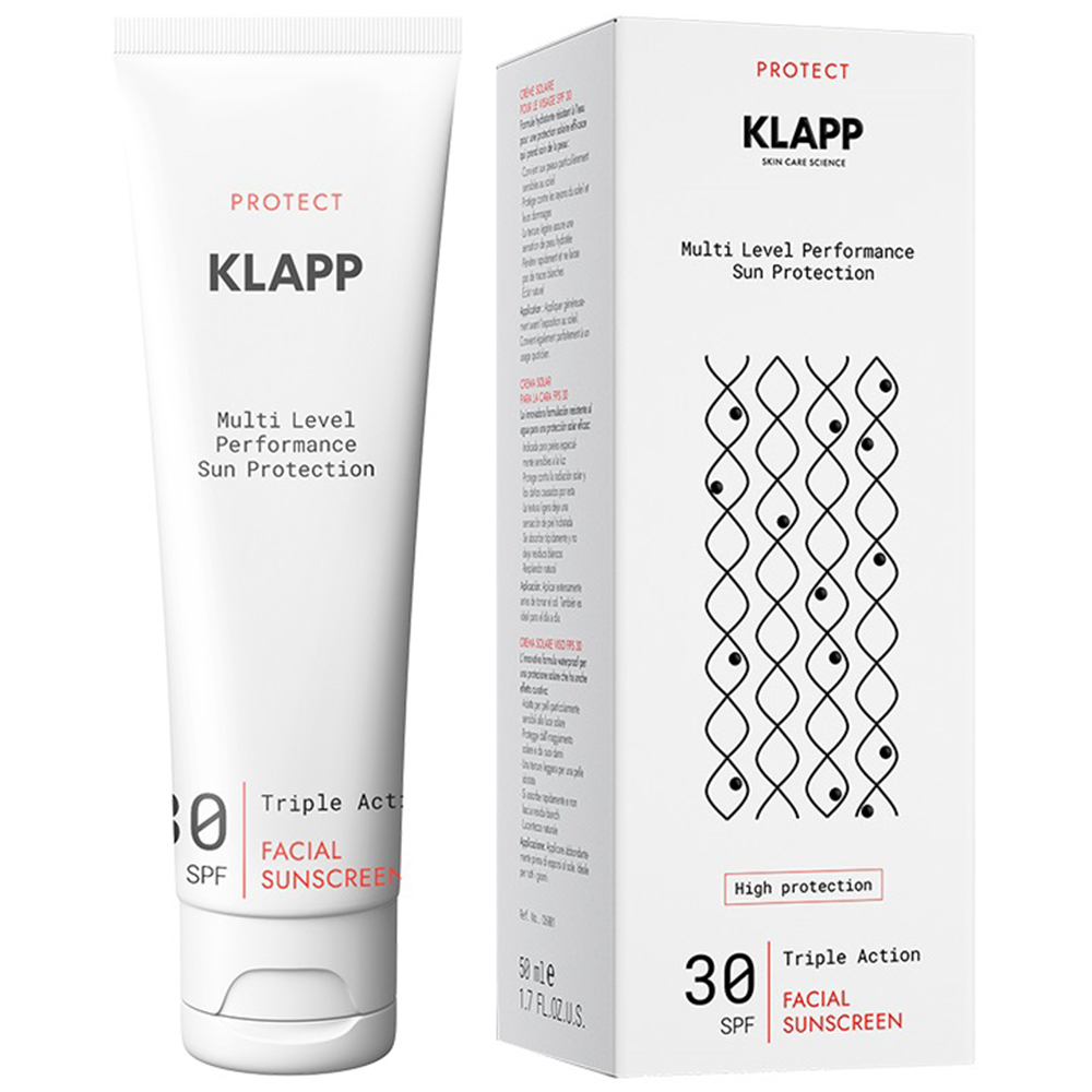 солнцезащитный крем для лица klapp cosmetics солнцезащитный bb крем spf50 multi level performance sun protection Klapp Солнцезащитный крем Facial Sunscreen SPF30, 50 мл (Klapp, Multi Level Performance)