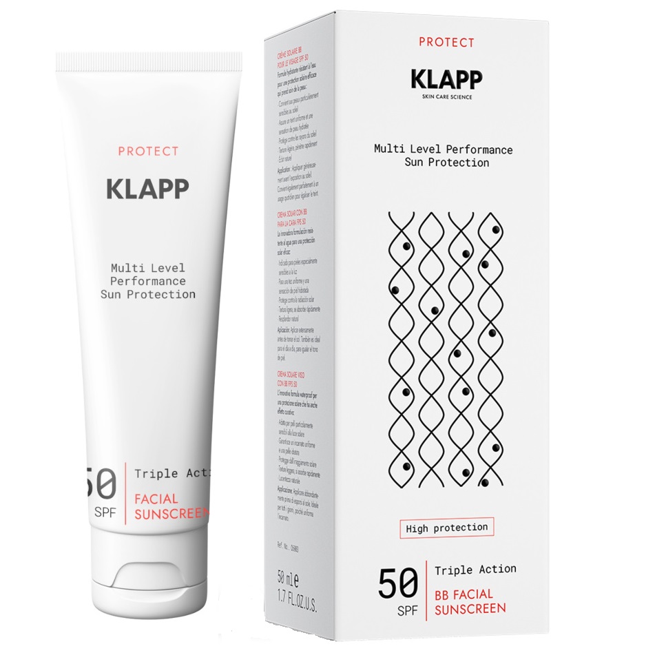 цена Klapp Солнцезащитный BB крем Facial Sunscreen SPF 50, 50 мл (Klapp, Multi Level Performance)