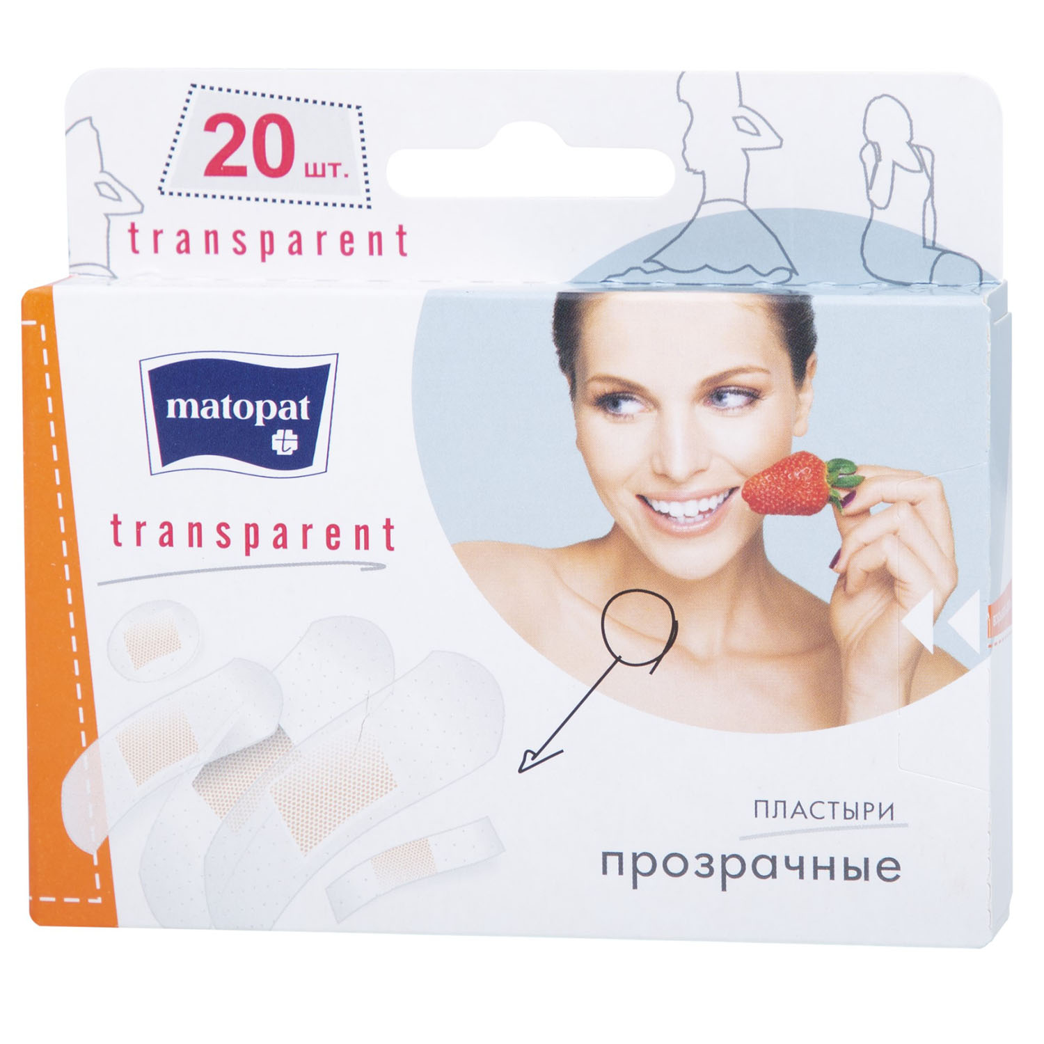 Матопат Пластыри Transparent в наборе, 20 шт (Matopat, Потребительские пластыри) фото 0
