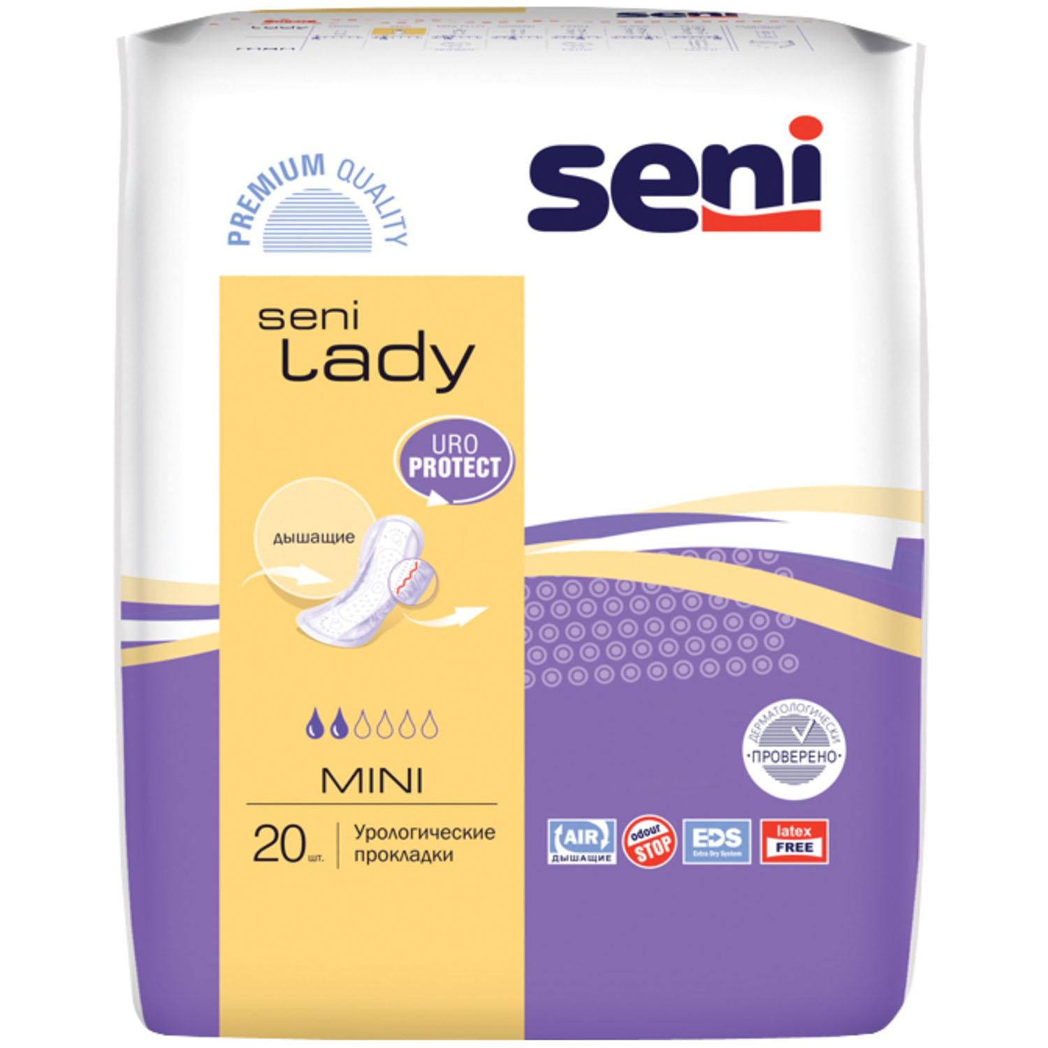 Seni Урологические прокладки для женщин Mini 9,5 х 22,5 см, 20 шт (Seni, Lady)