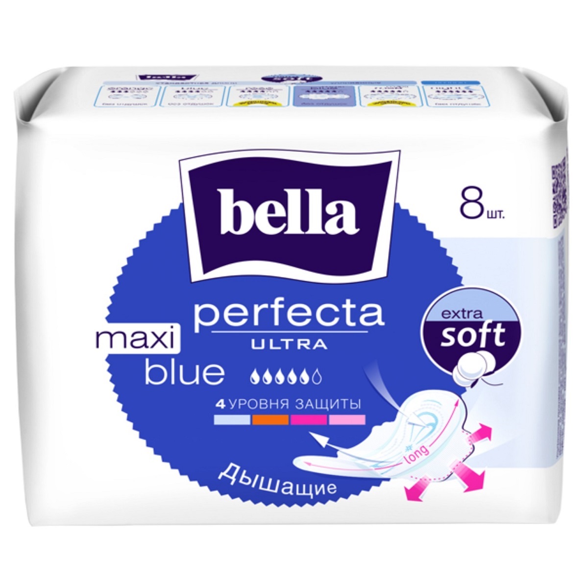 Белла Ультратонкие прокладки Perfecta Ultra Maxi Blue, 8 шт (Bella, Гигиенические прокладки) фото 0