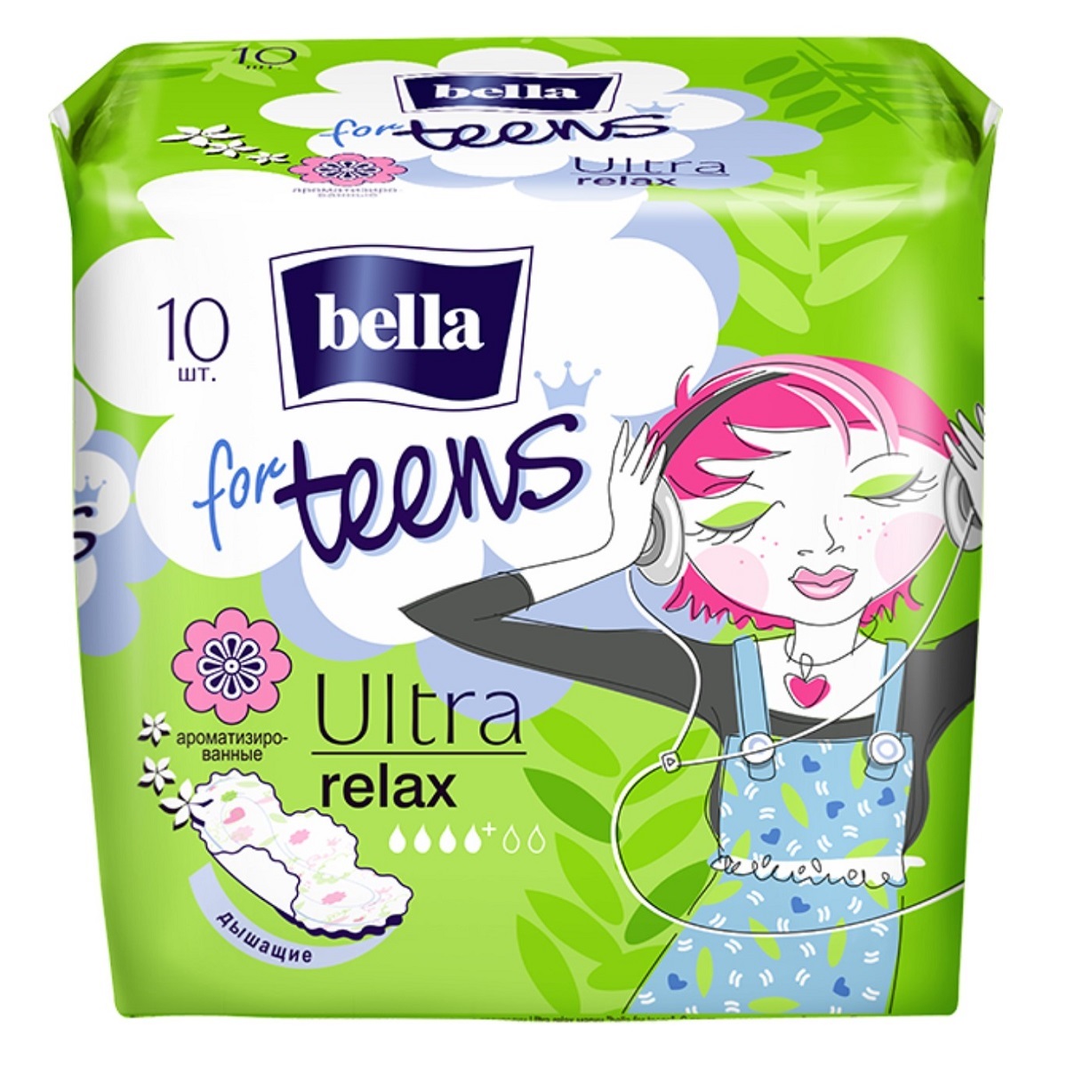 Bella Супертонкие ароматизированные прокладки для подростков Ultra Relax, 10 шт (Bella, Гигиенические прокладки)